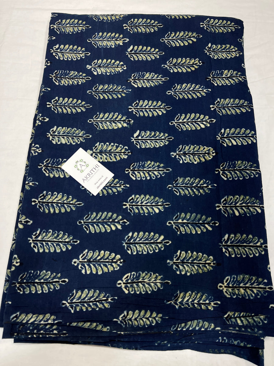 Ajrakh hand block printed pure cotton fabric