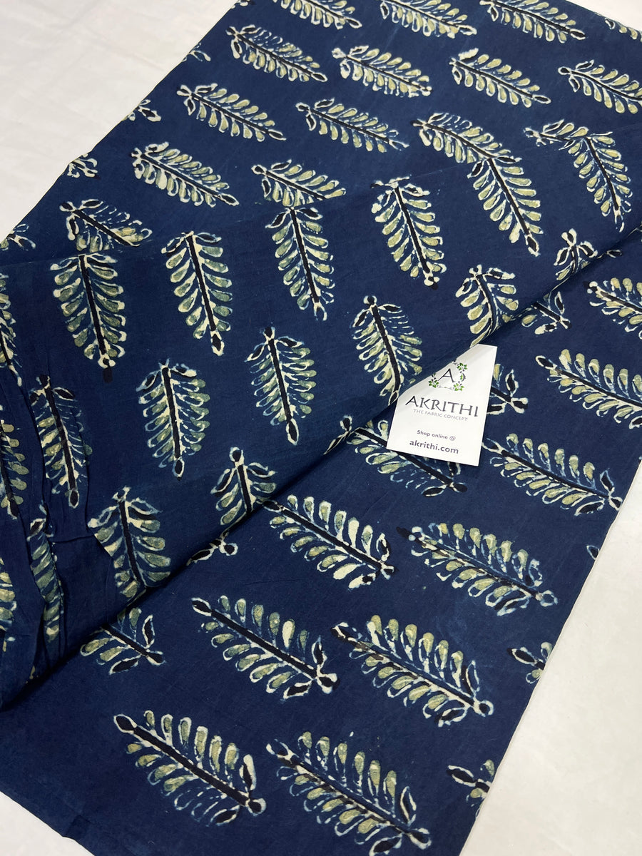 Ajrakh hand block printed pure cotton fabric