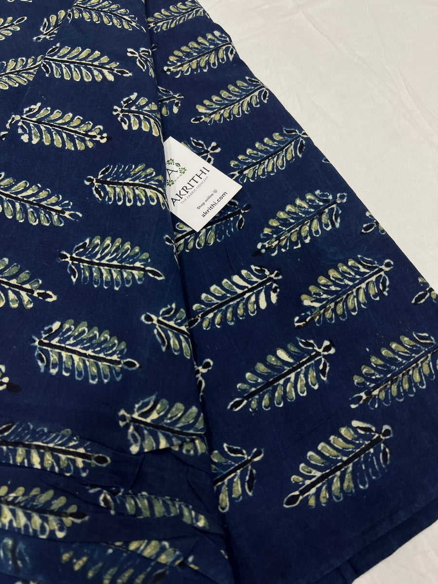 Ajrakh hand block printed pure cotton fabric