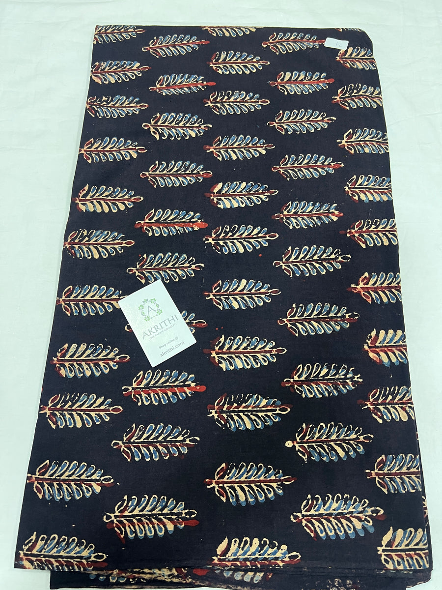 Ajrakh hand block printed pure cotton fabric