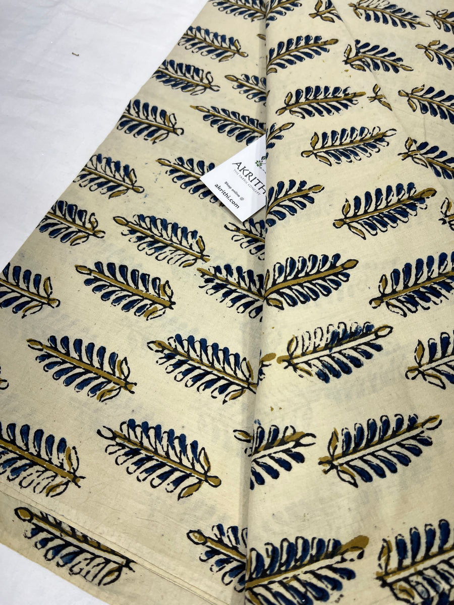 Ajrakh hand block printed pure cotton fabric