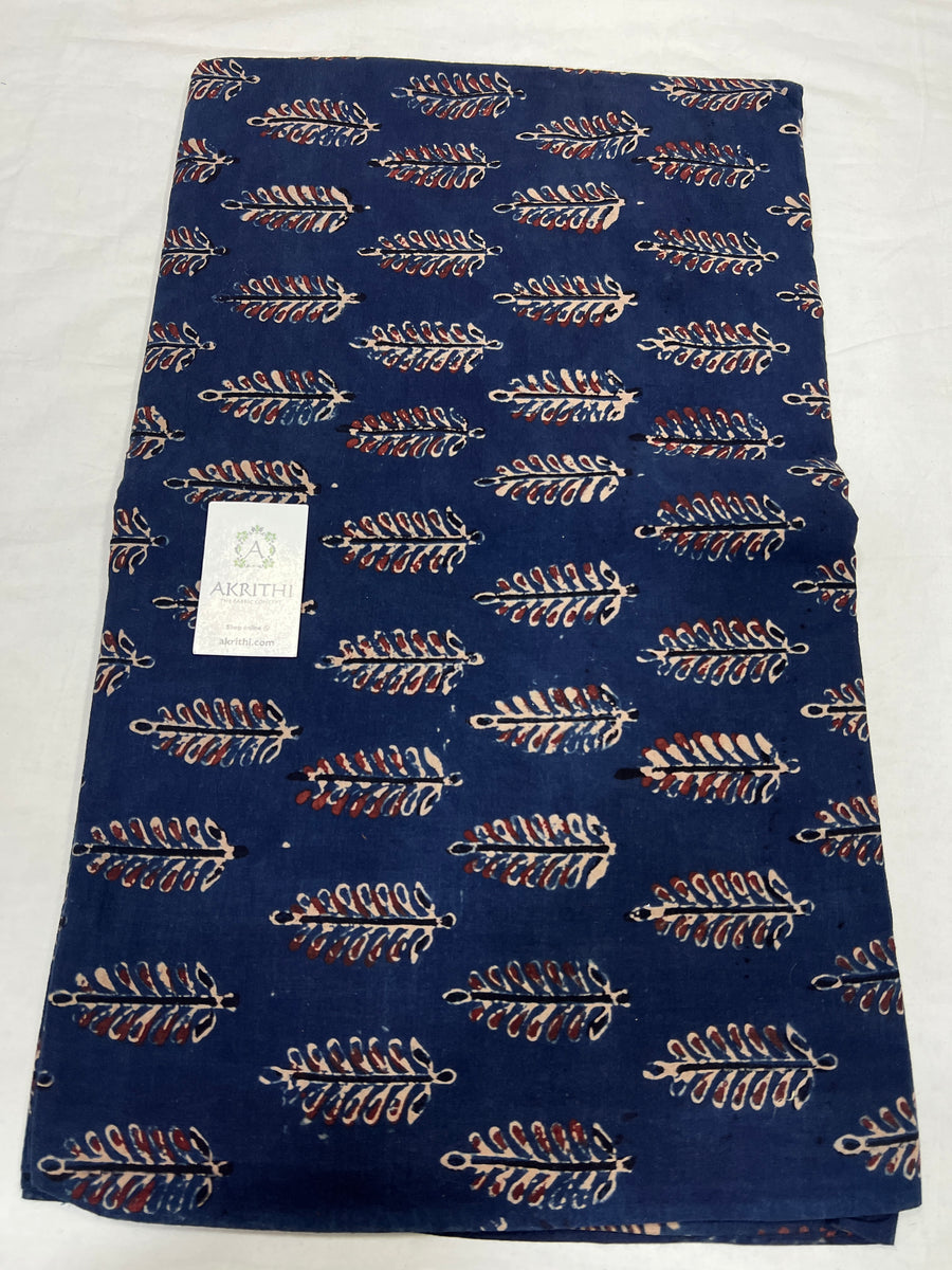 Ajrakh hand block printed pure cotton fabric