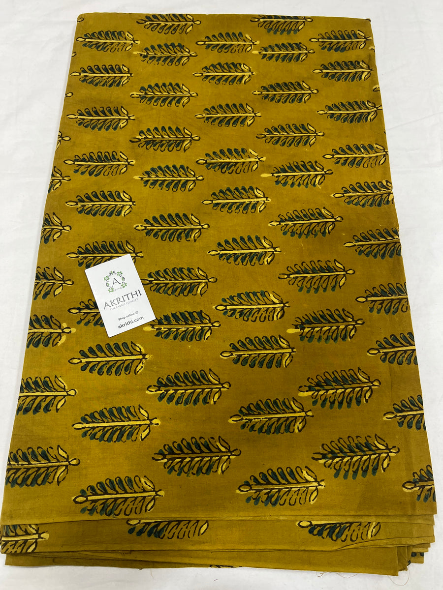 Ajrakh hand block printed pure cotton fabric