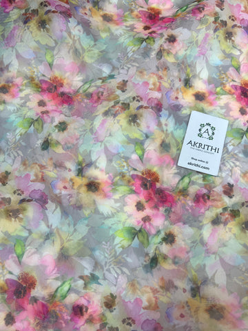 Digital floral Printed organza fabric