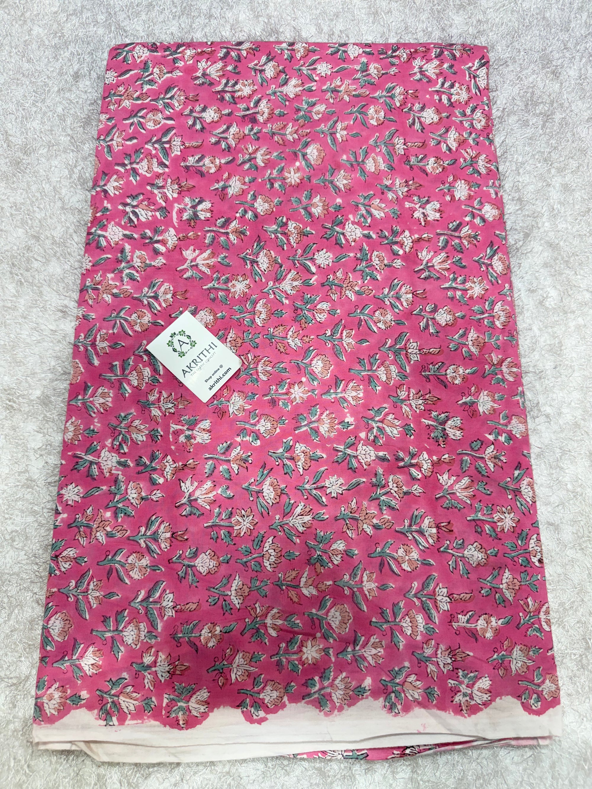 Hand block pure cotton fabric