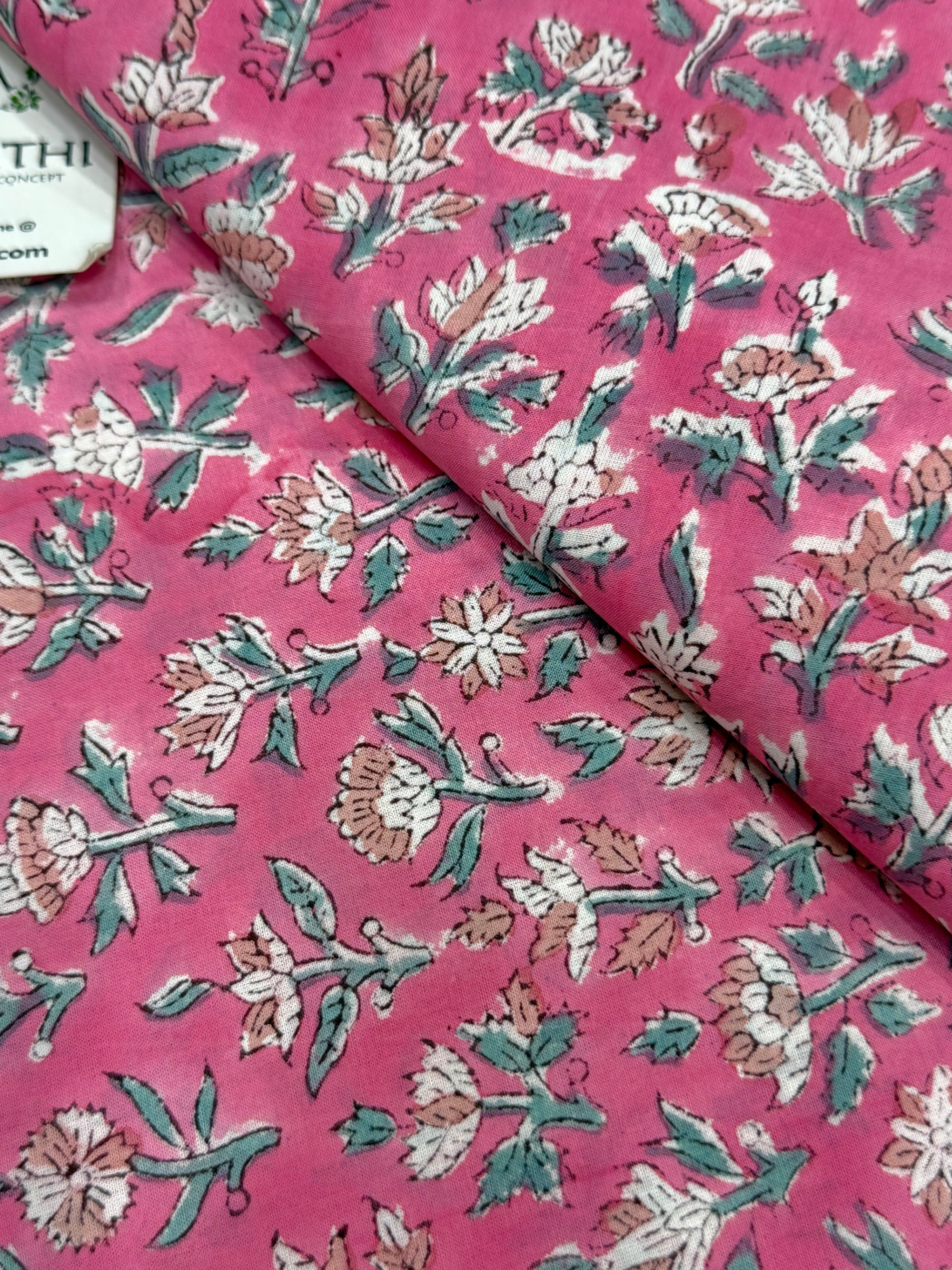Hand block pure cotton fabric