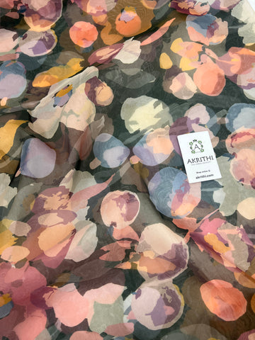 Digital floral Printed organza fabric