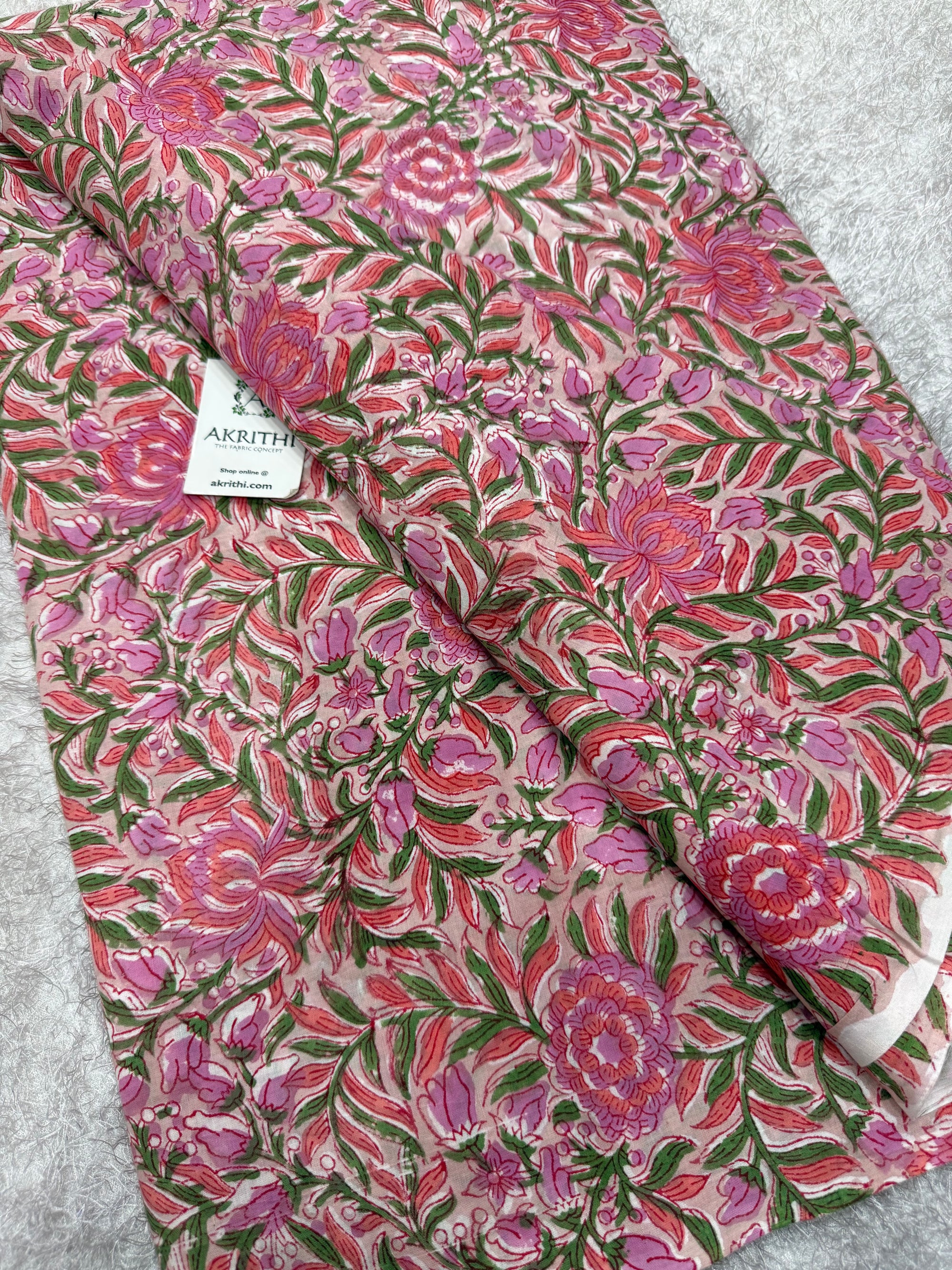 Hand block pure cotton fabric