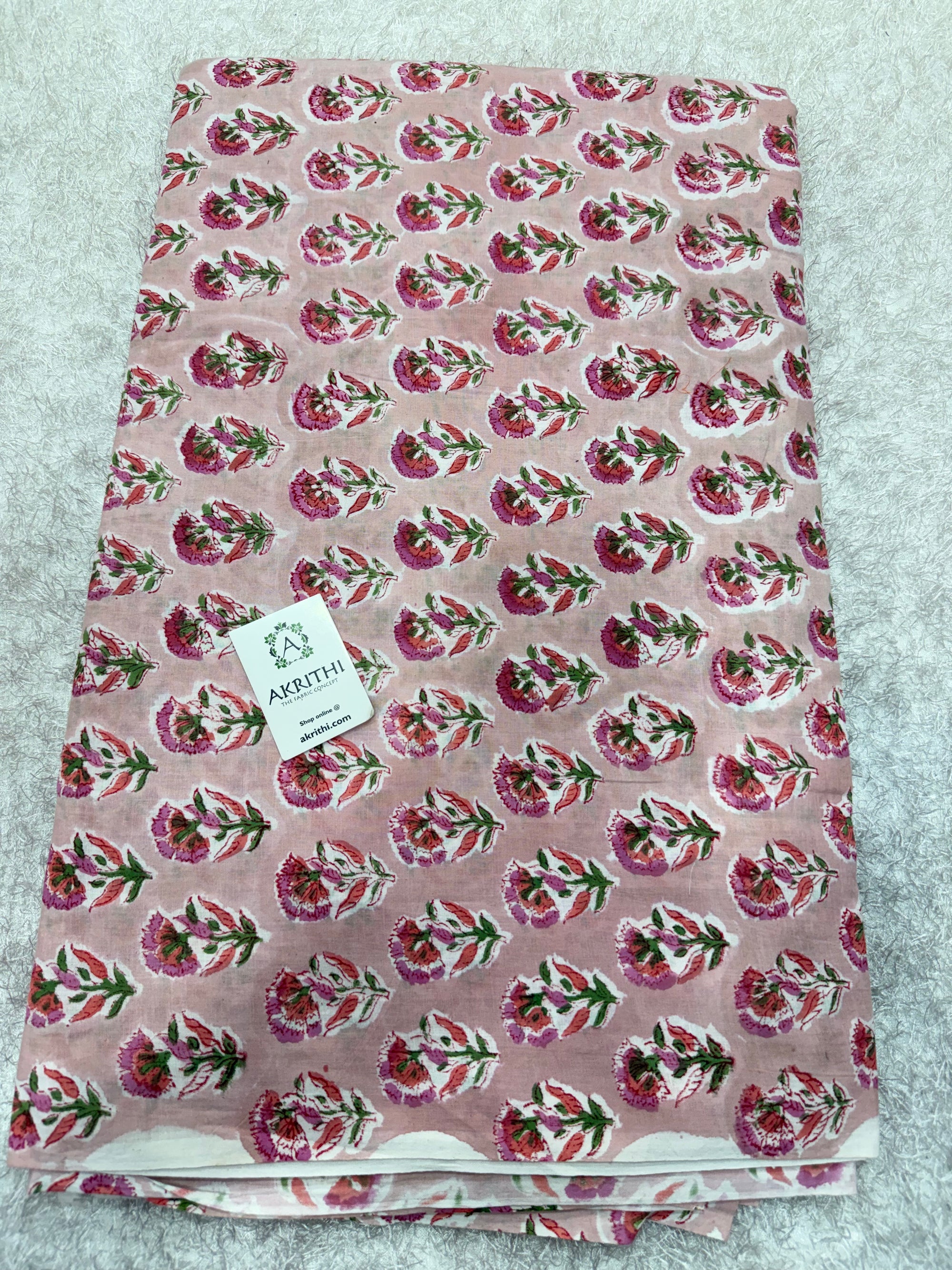 Hand block pure cotton fabric