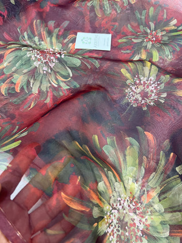 Digital floral Printed organza fabric