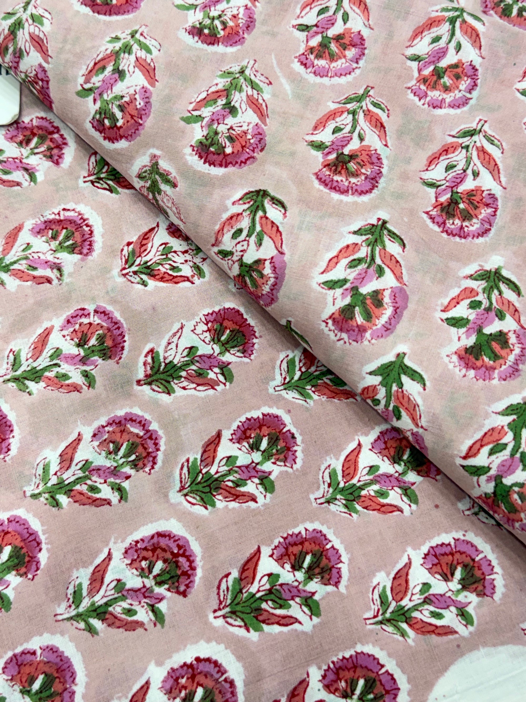 Hand block pure cotton fabric