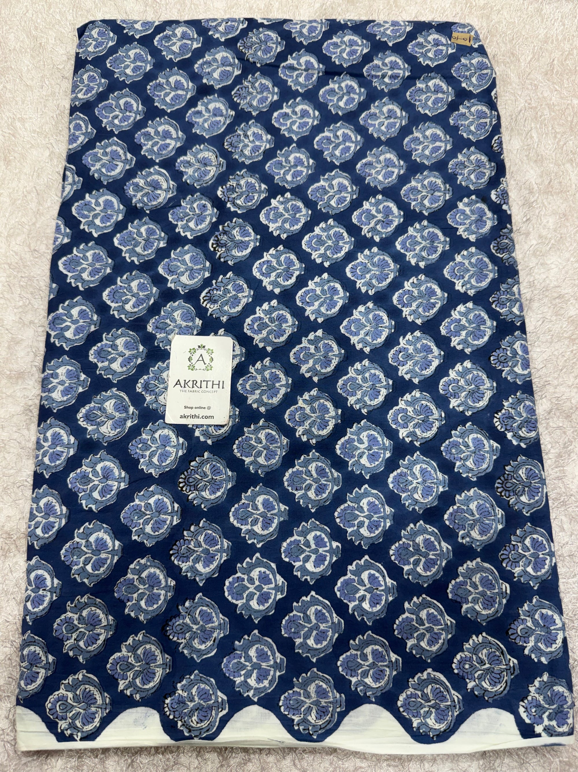 Hand block pure cotton fabric