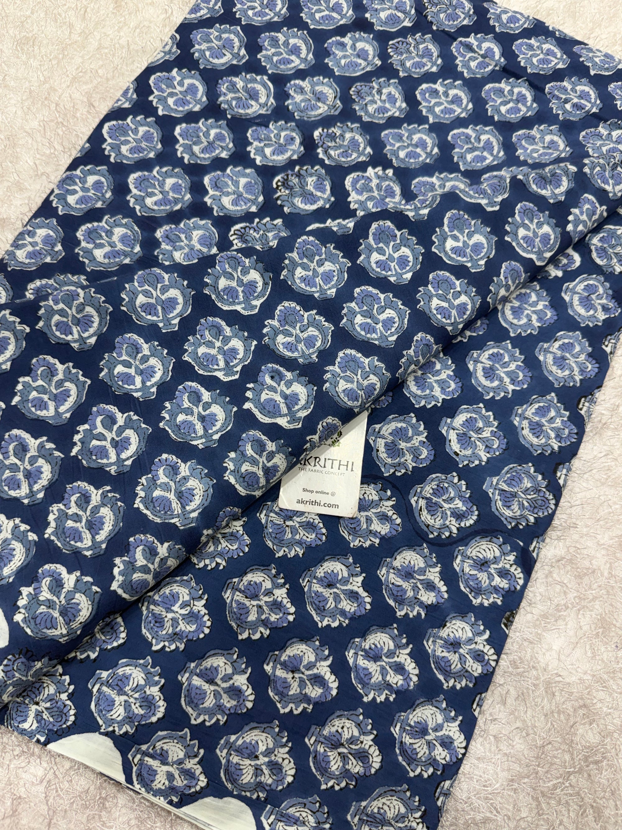 Hand block pure cotton fabric