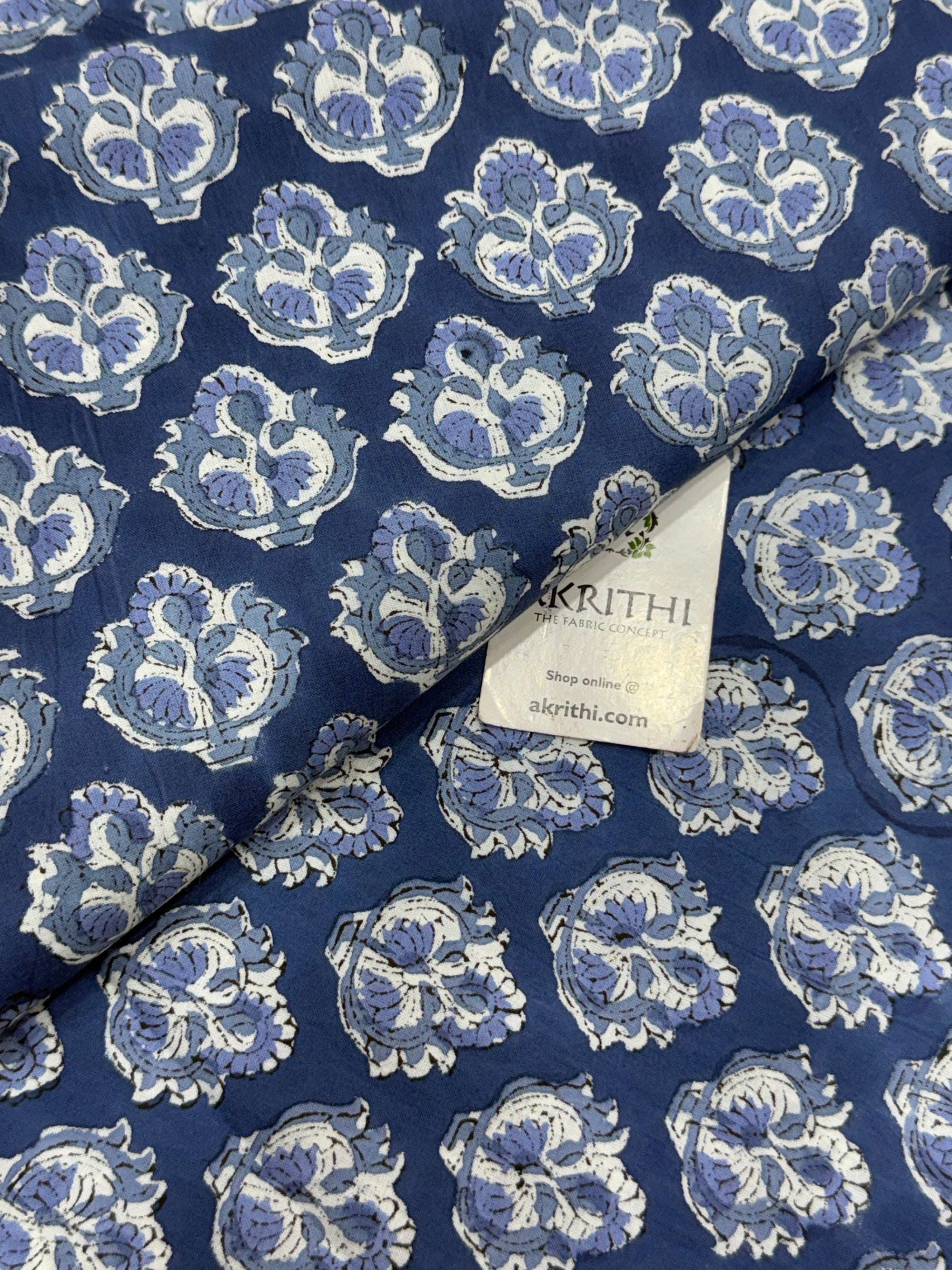 Hand block pure cotton fabric