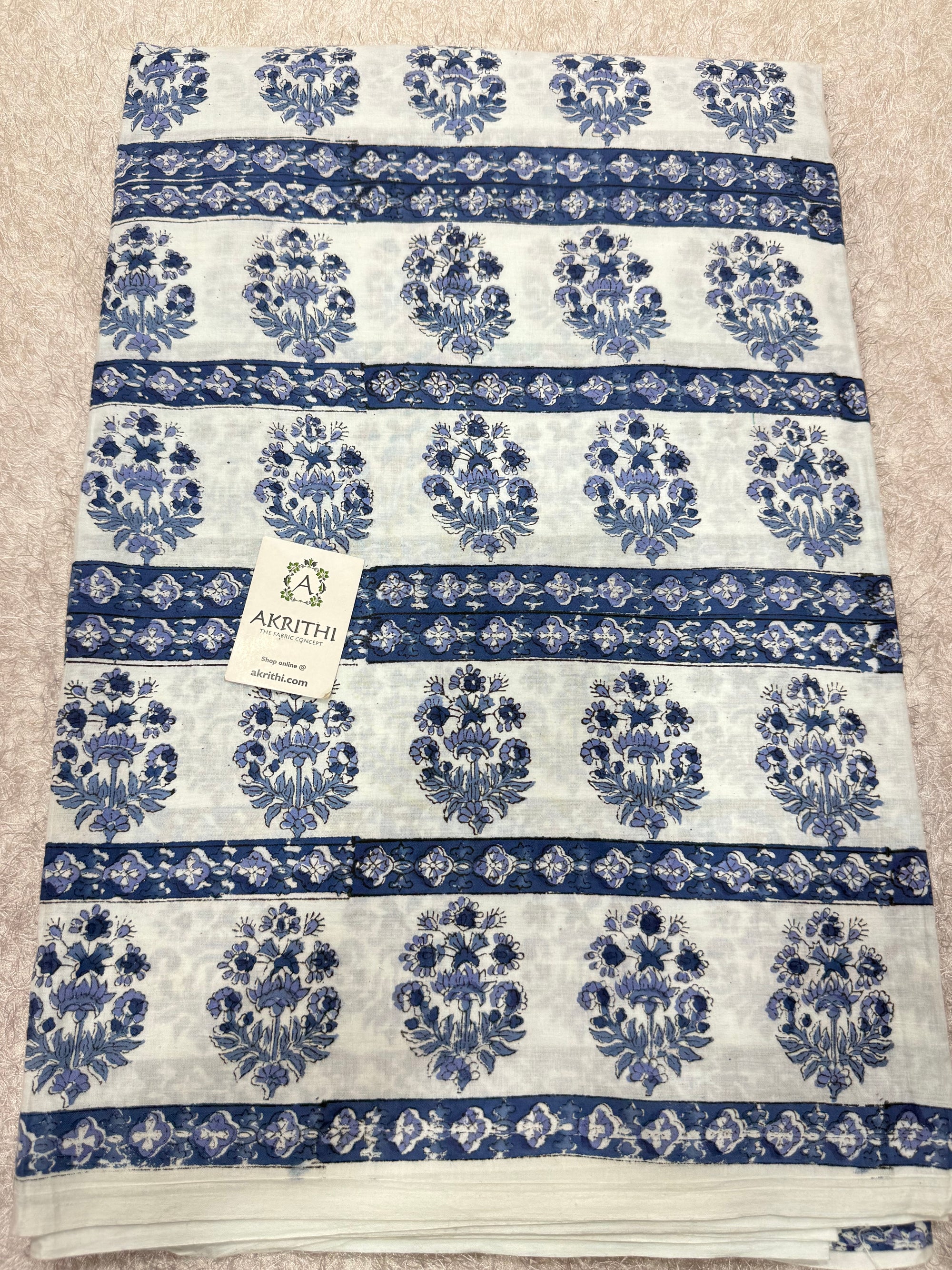 Hand block pure cotton fabric