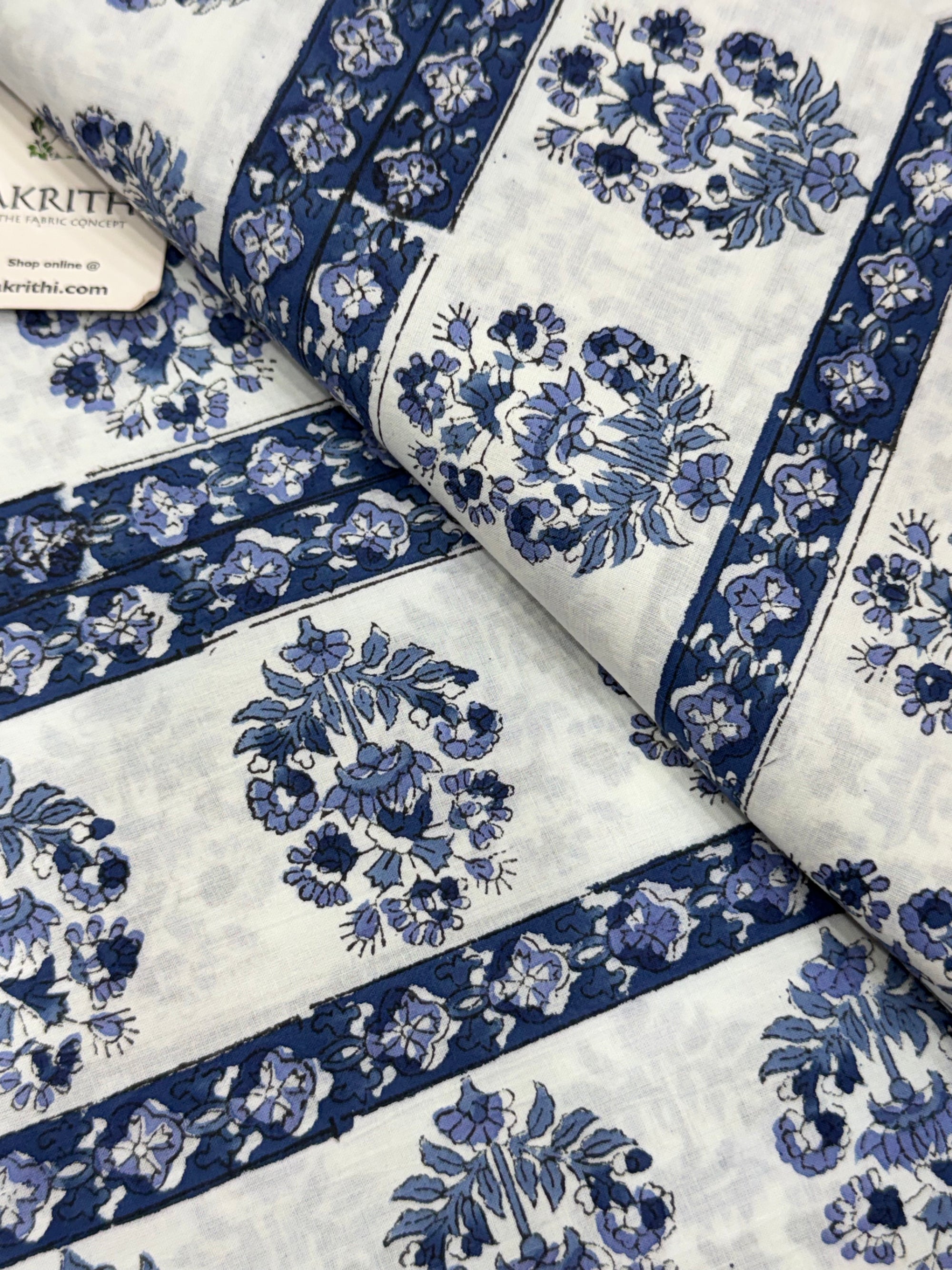 Hand block pure cotton fabric