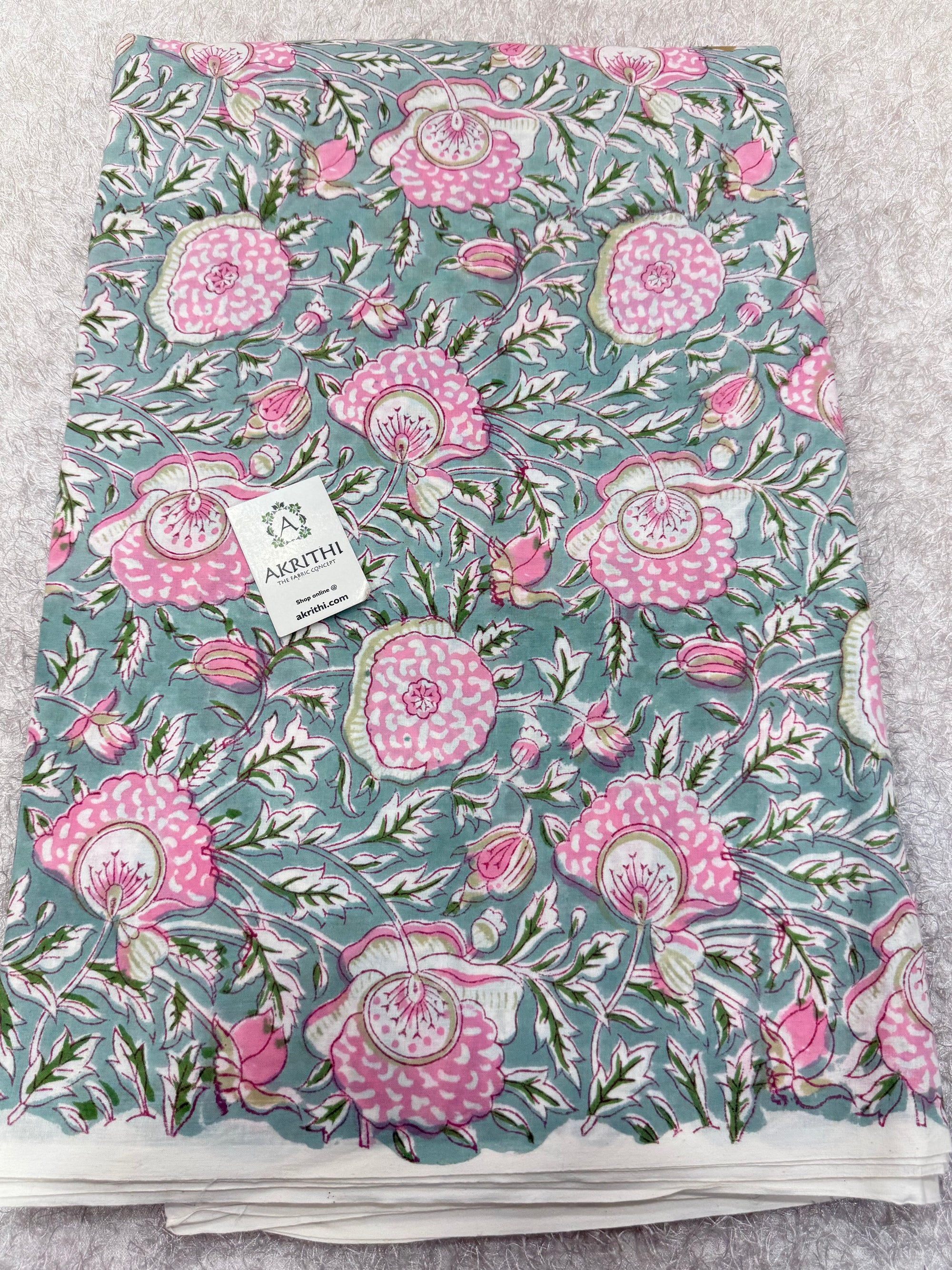 Hand block pure cotton fabric