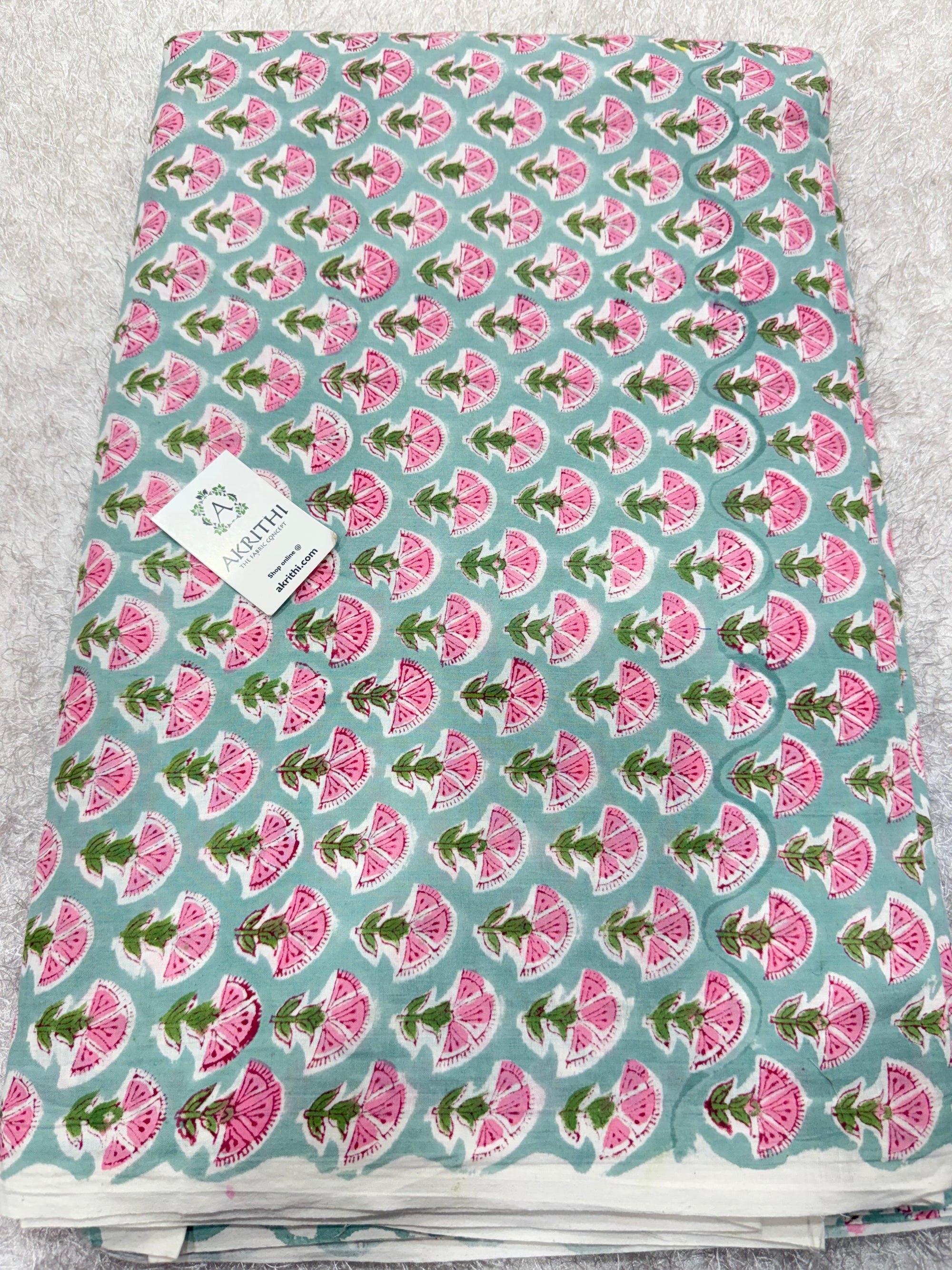 Hand block pure cotton fabric