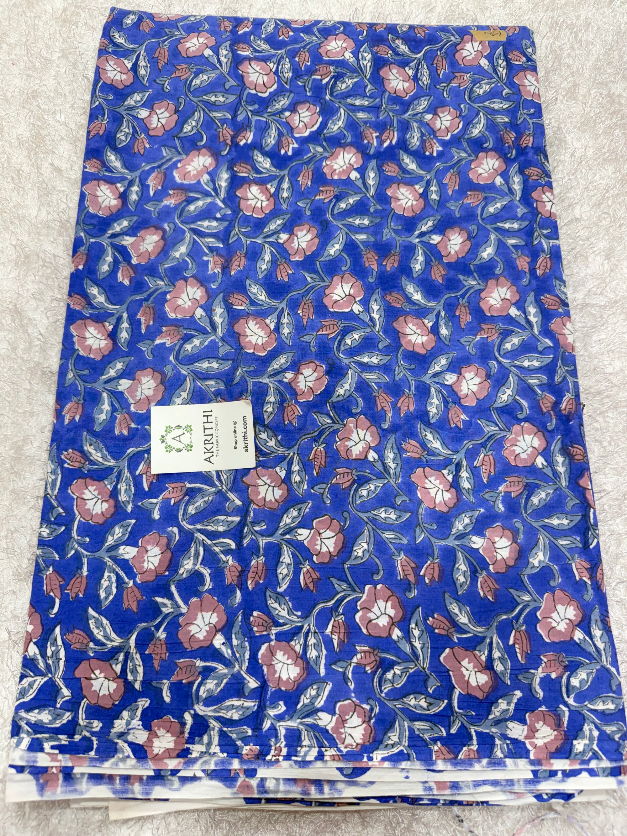 Hand block pure cotton fabric
