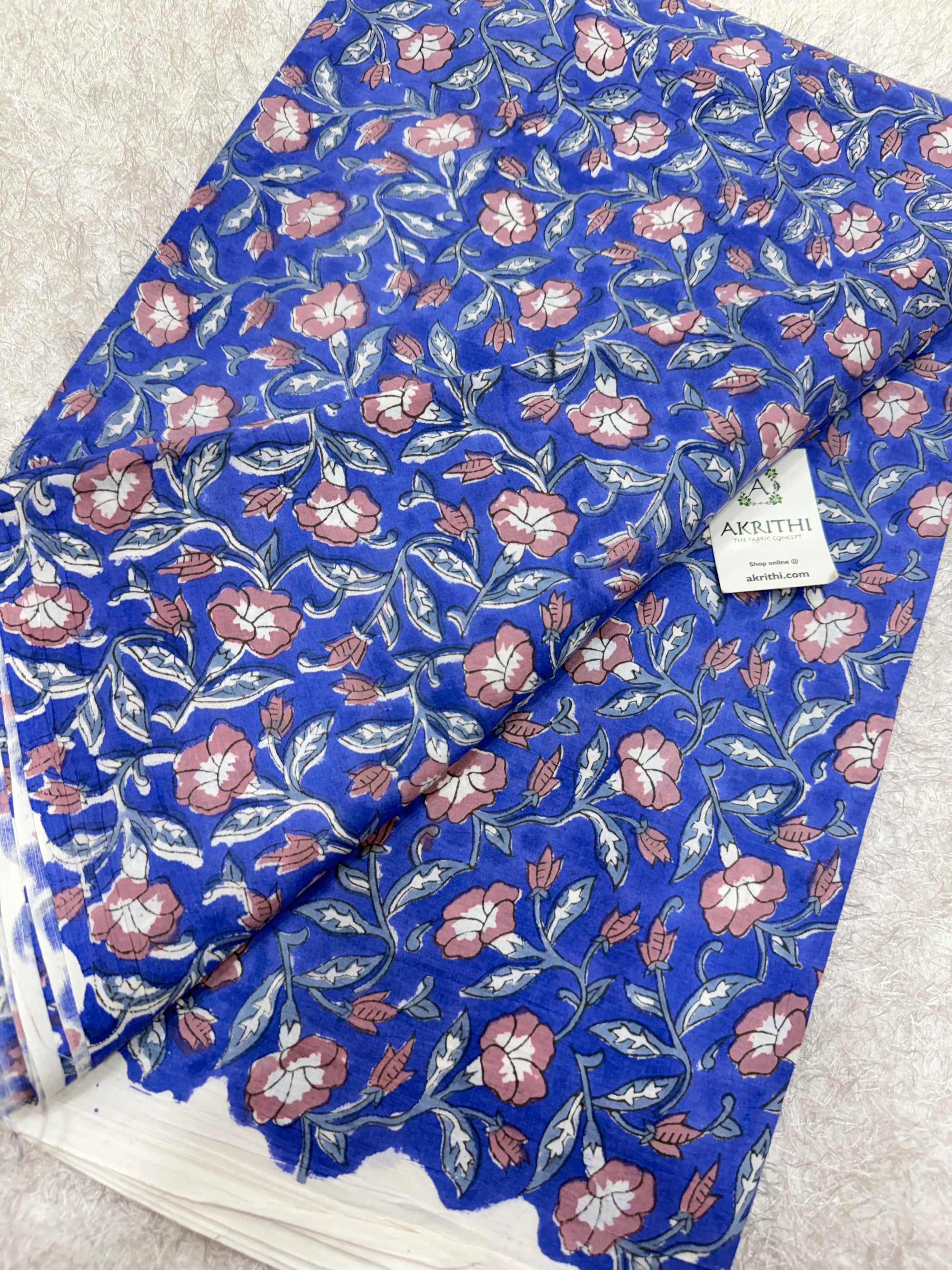 Hand block pure cotton fabric