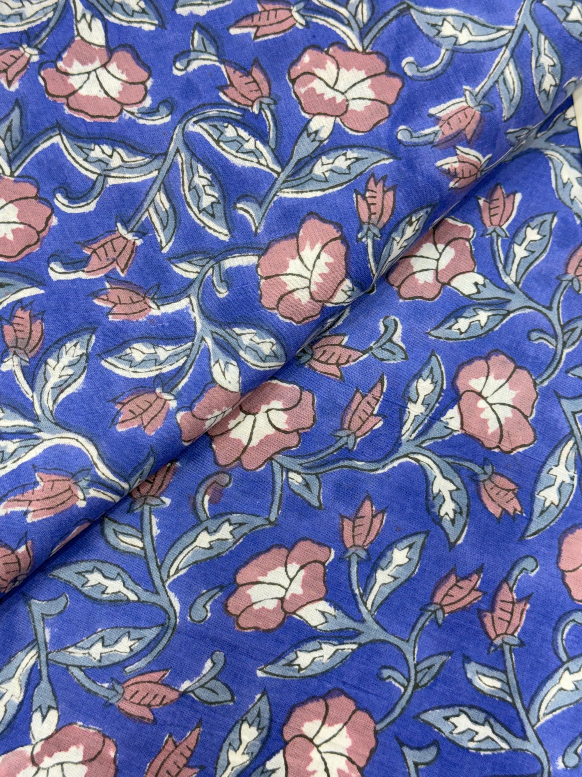 Hand block pure cotton fabric