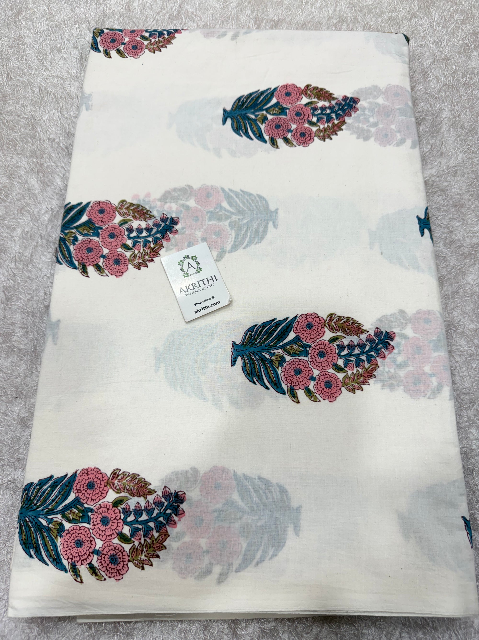 Hand block pure cotton fabric