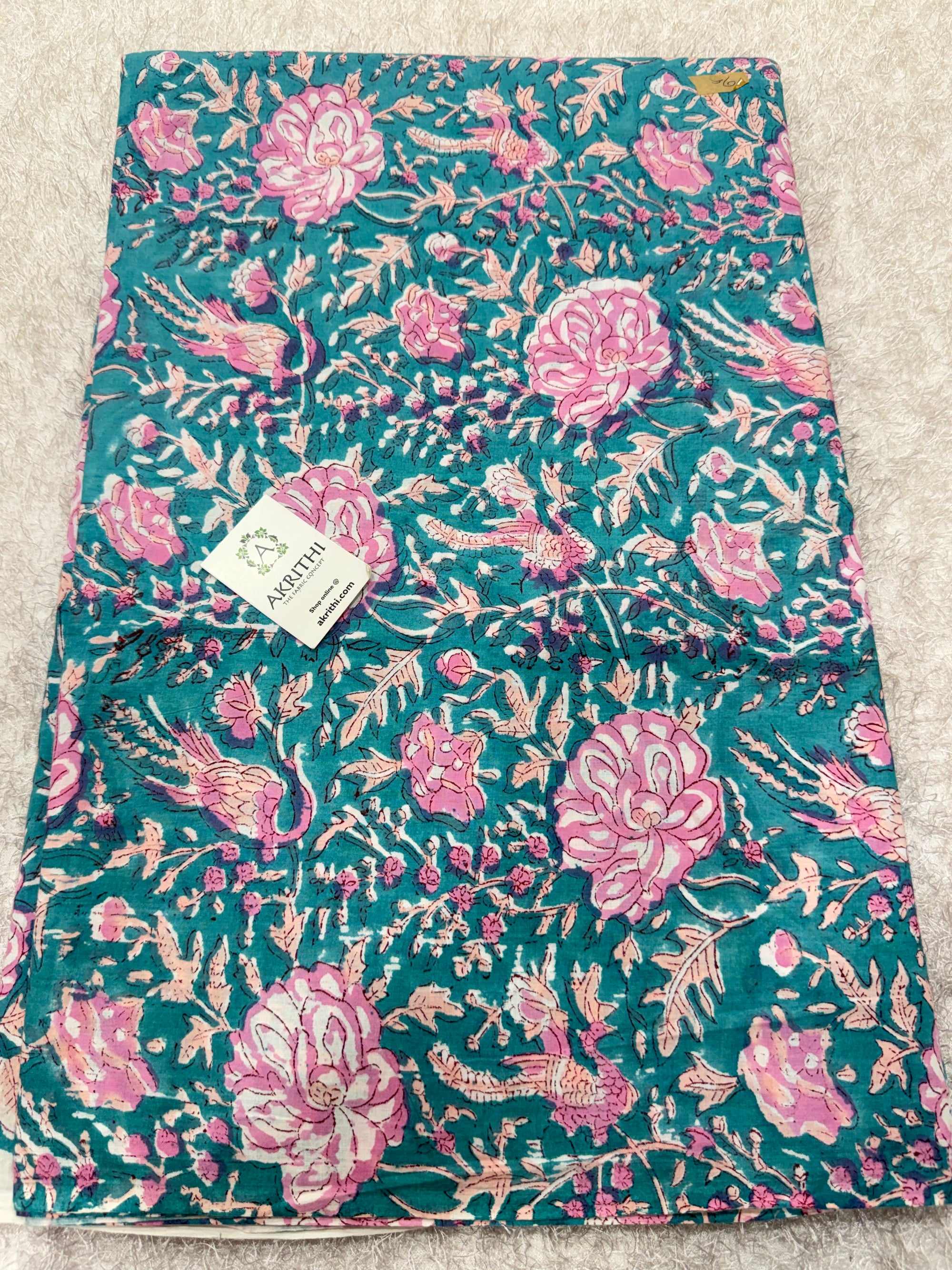 Hand block pure cotton fabric