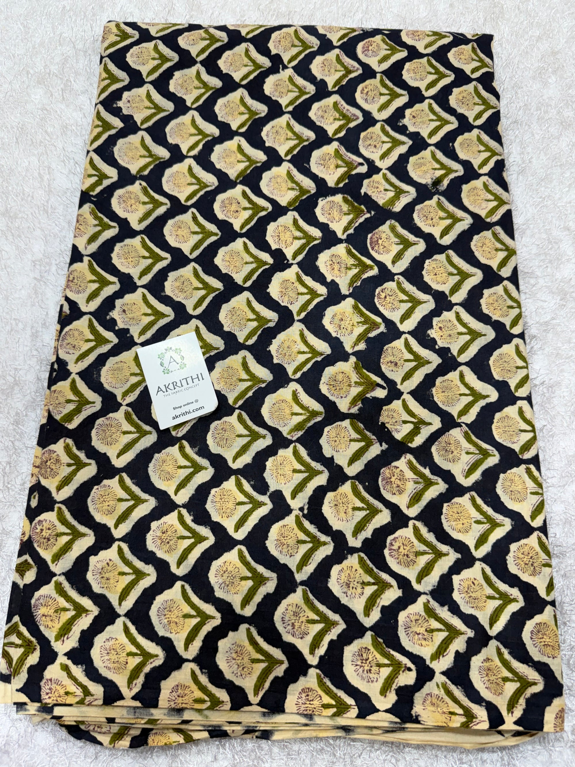 Hand block pure cotton fabric