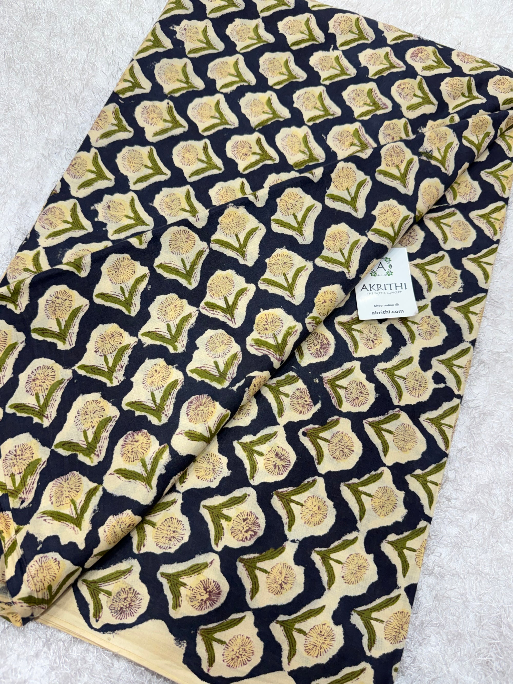 Hand block pure cotton fabric