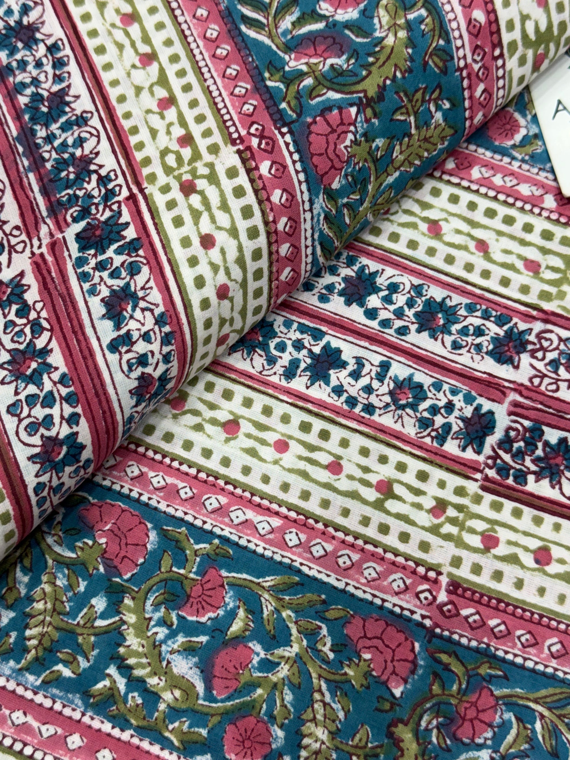 Hand block pure cotton fabric