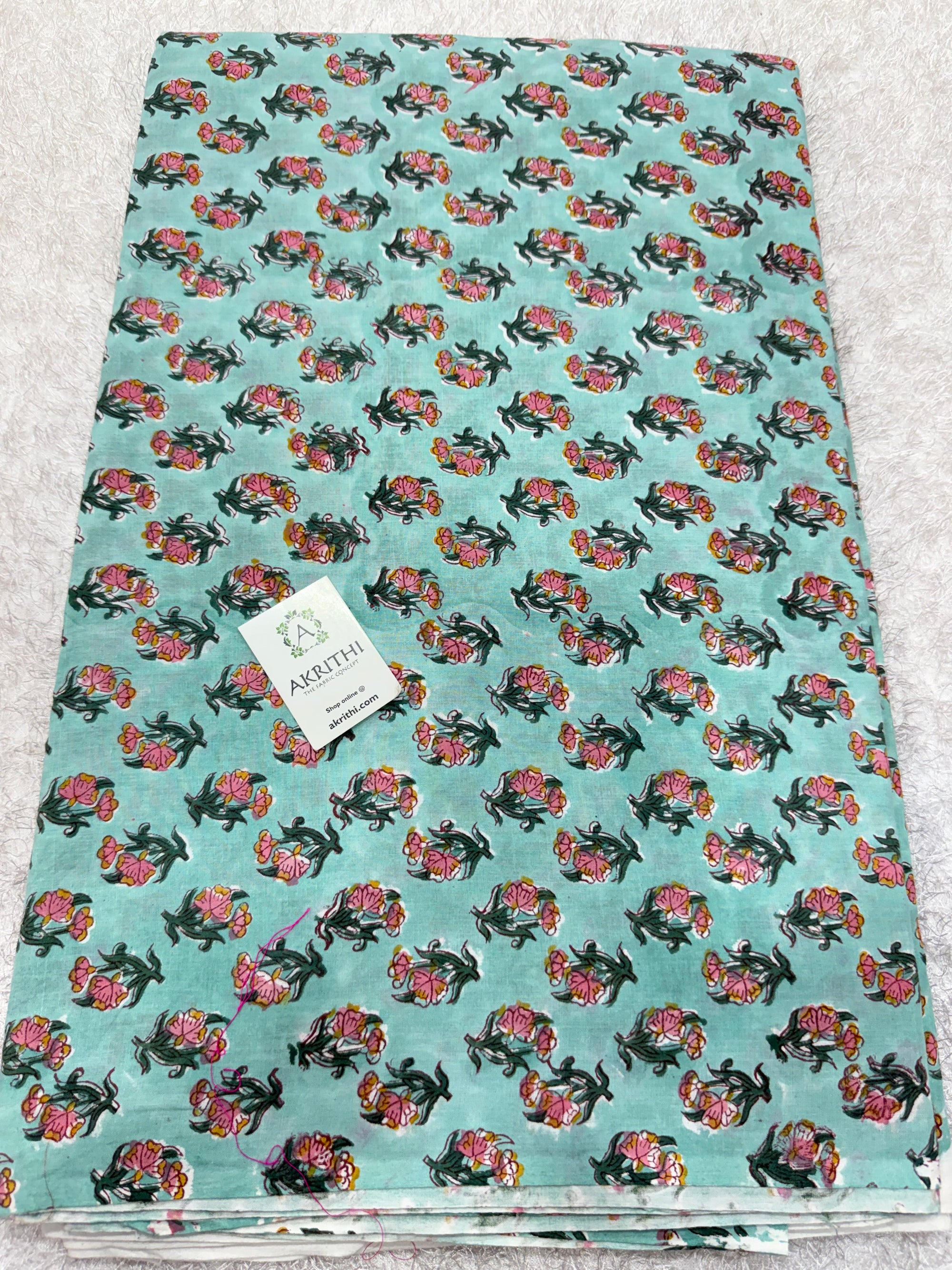 Hand block pure cotton fabric