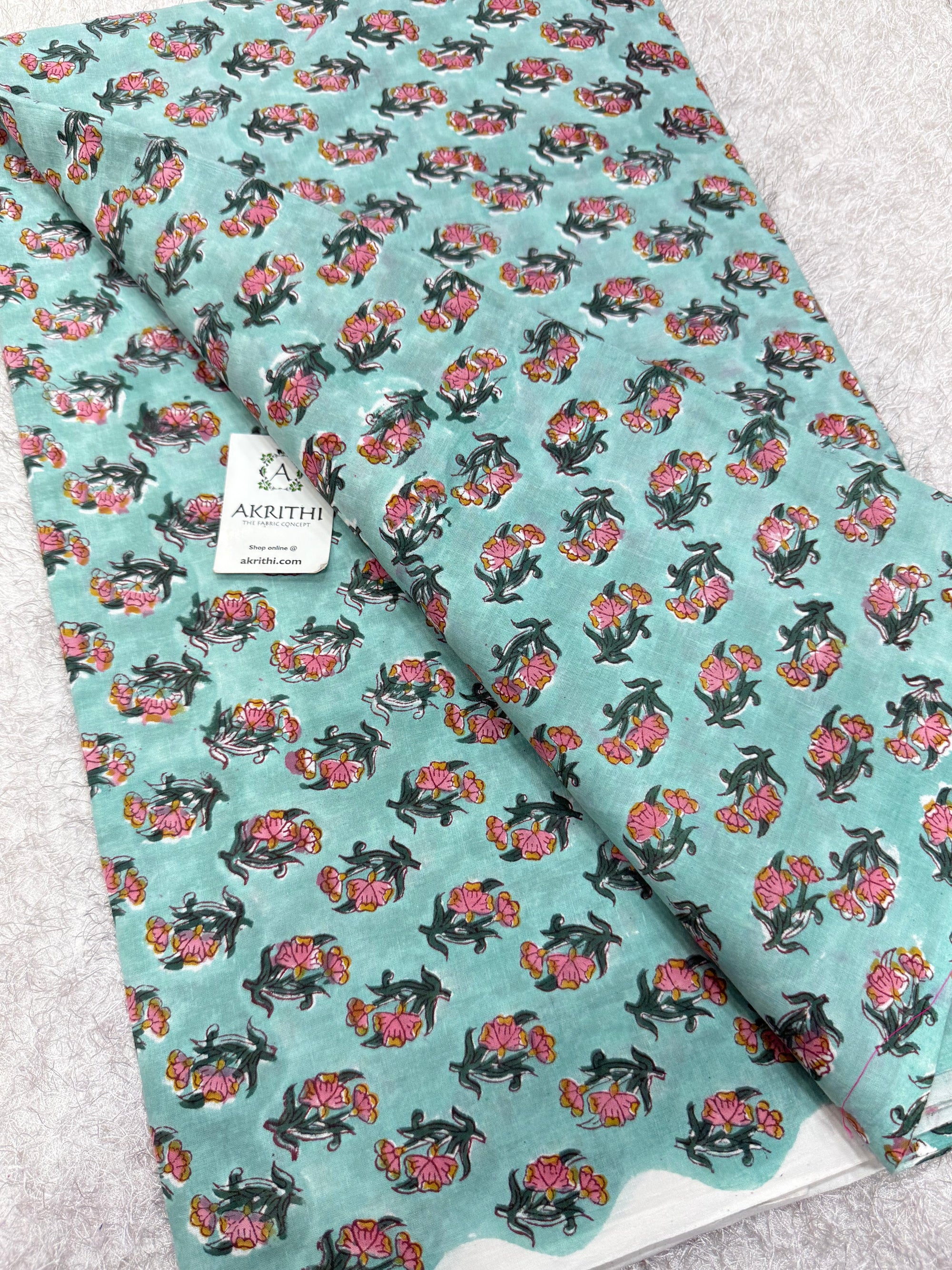 Hand block pure cotton fabric