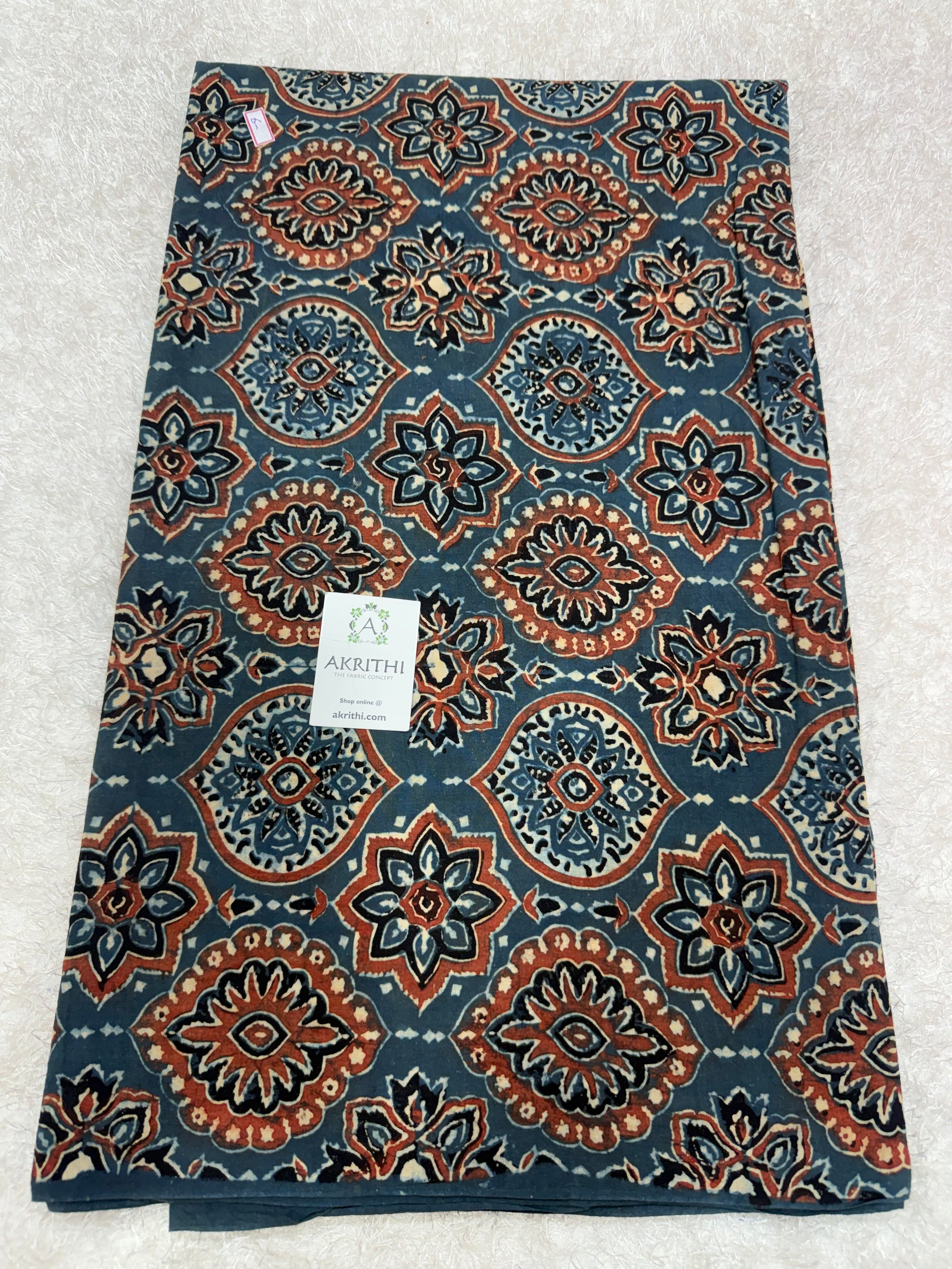 Ajrakh Hand block cotton fabric
