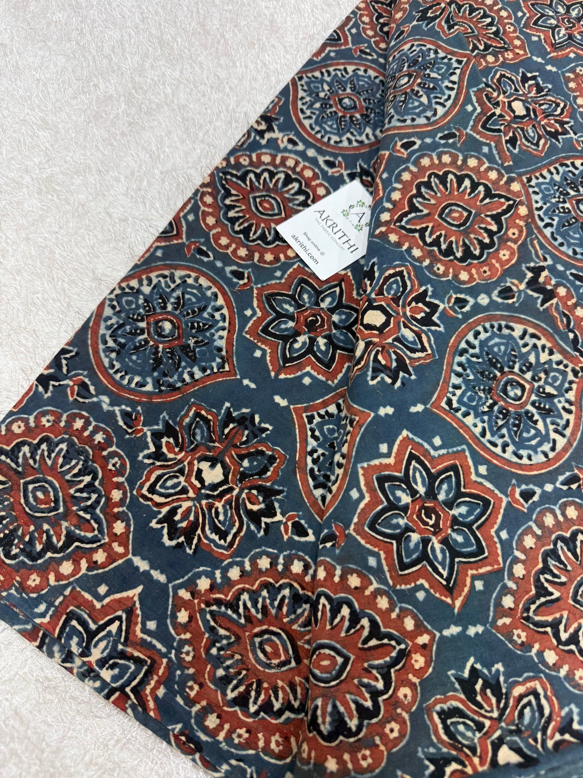 Ajrakh Hand block cotton fabric