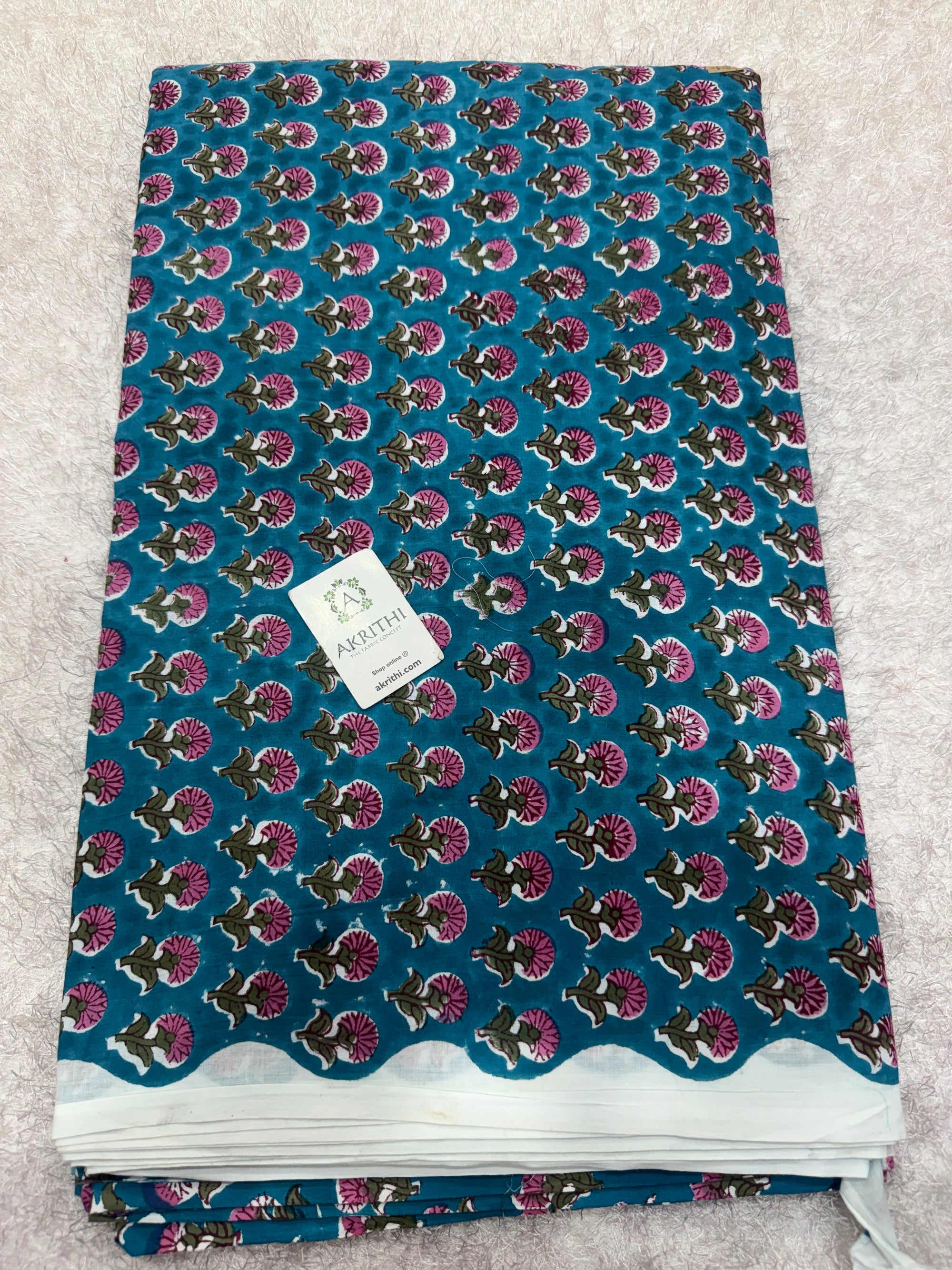 Hand block pure cotton fabric