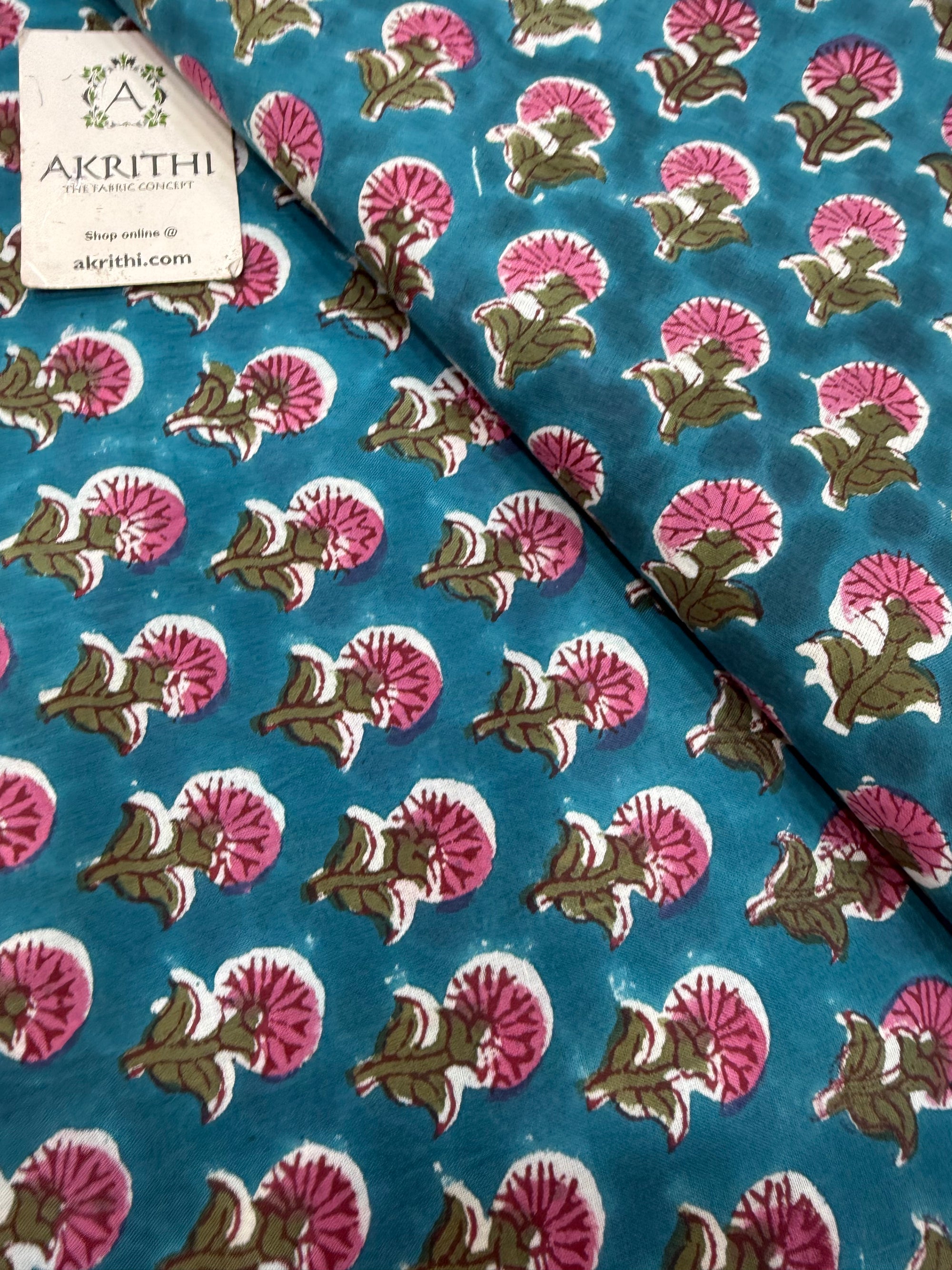 Hand block pure cotton fabric