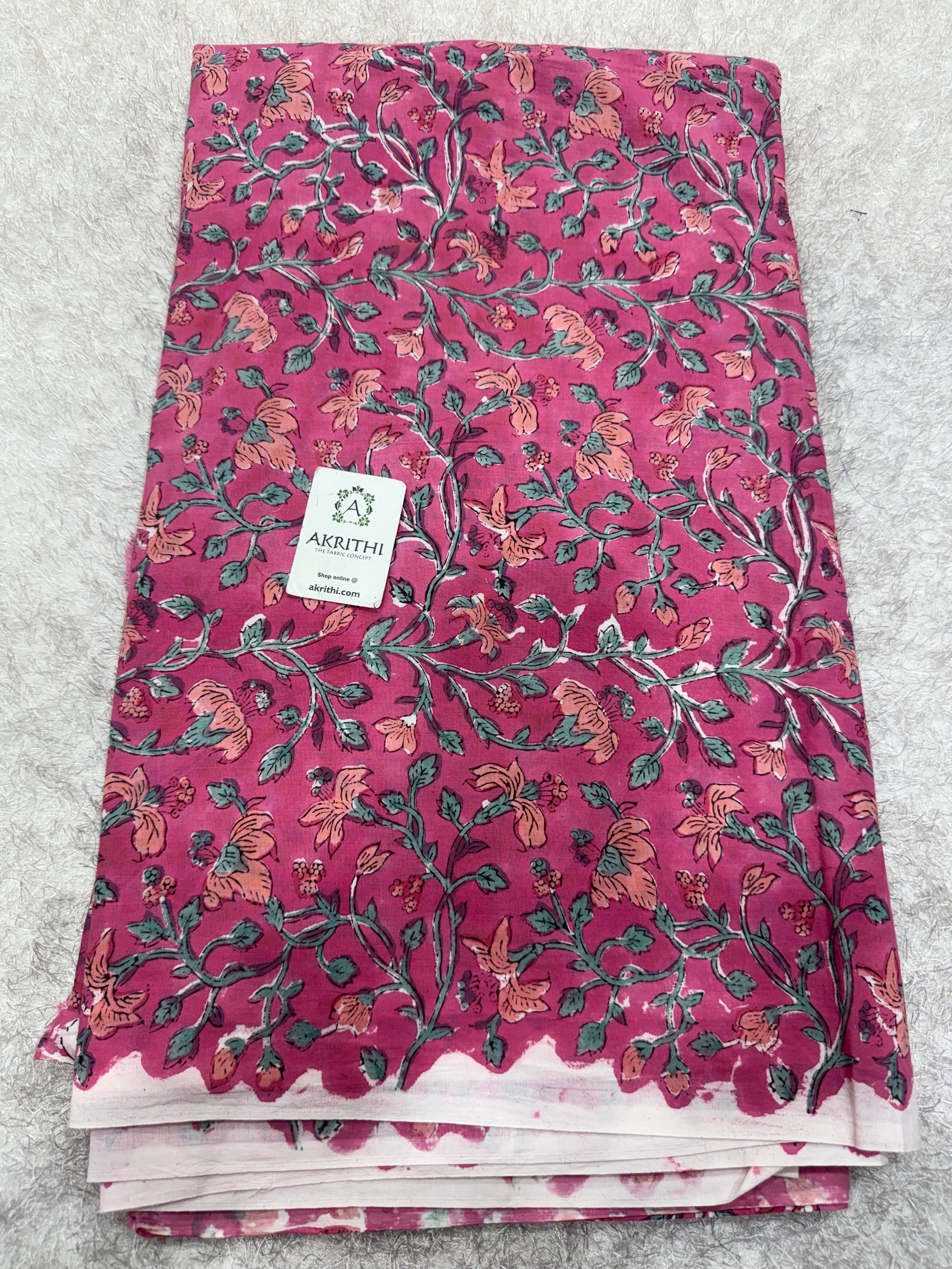 Hand block pure cotton fabric