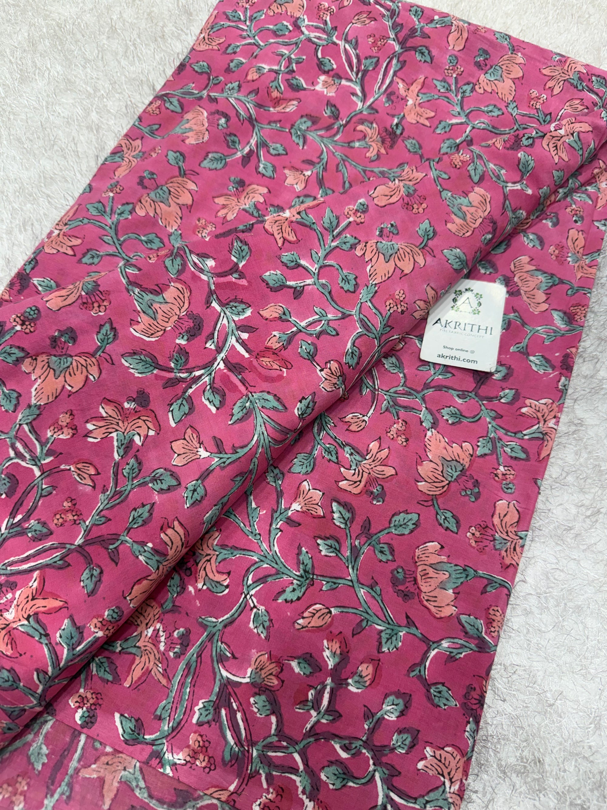 Hand block pure cotton fabric