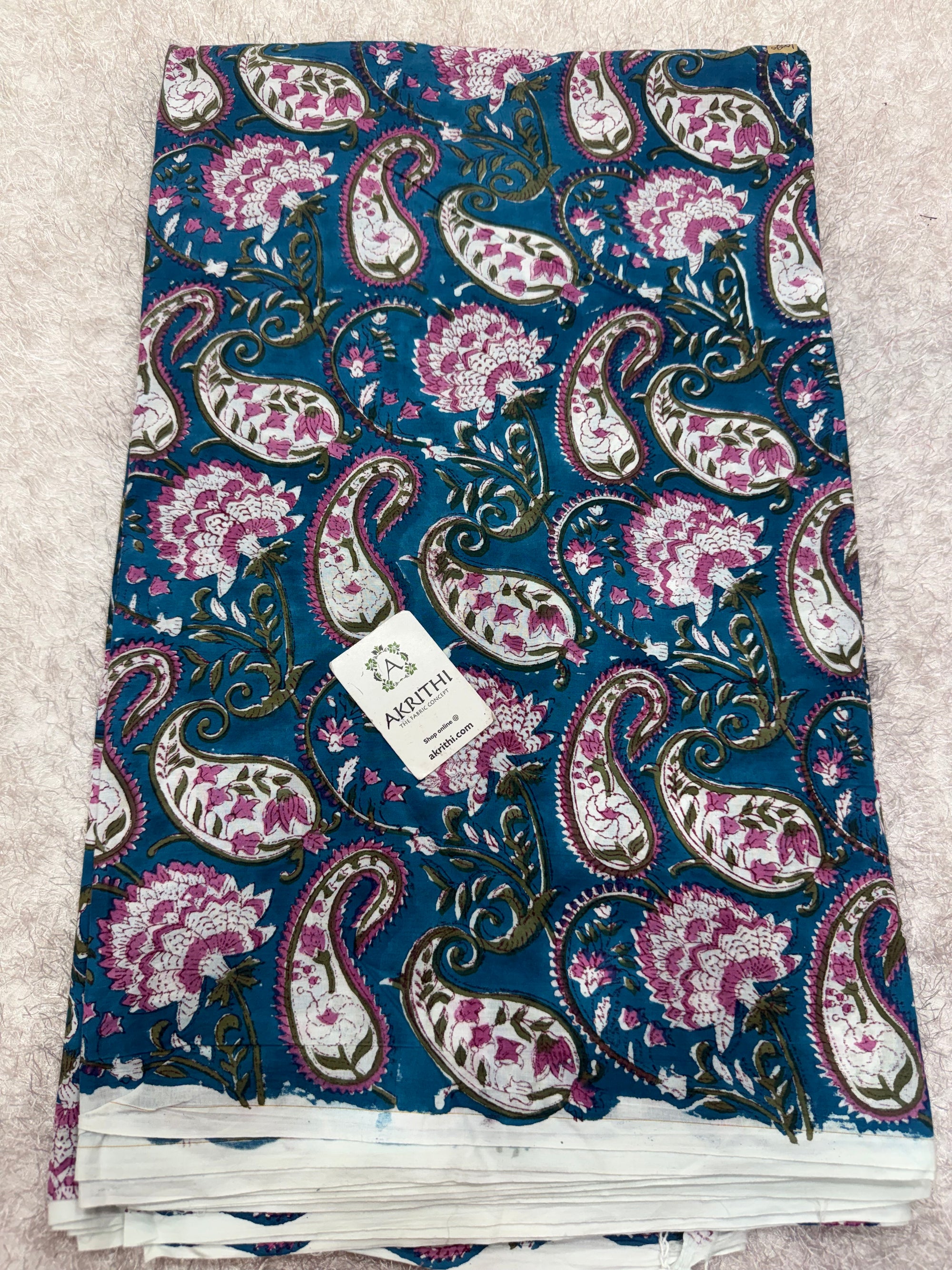 Hand block pure cotton fabric