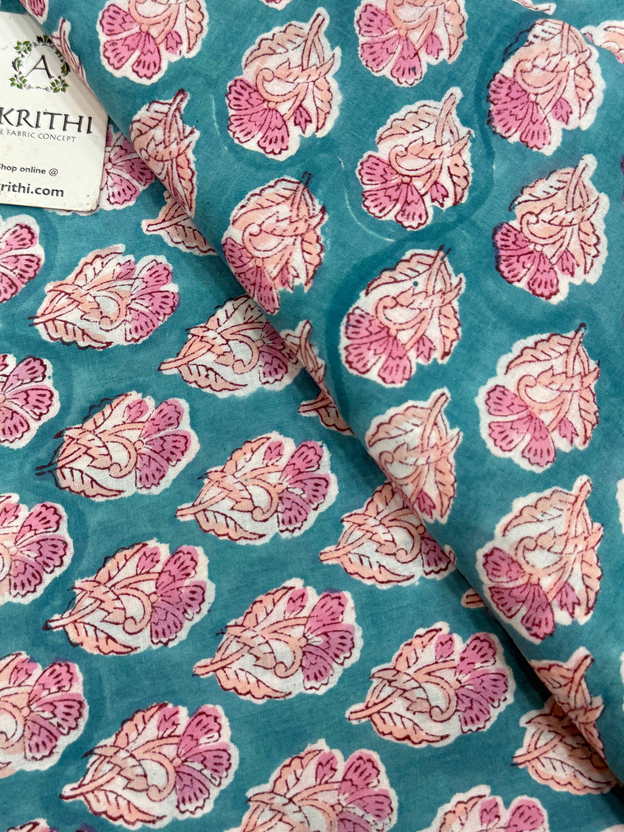 Hand block pure cotton fabric