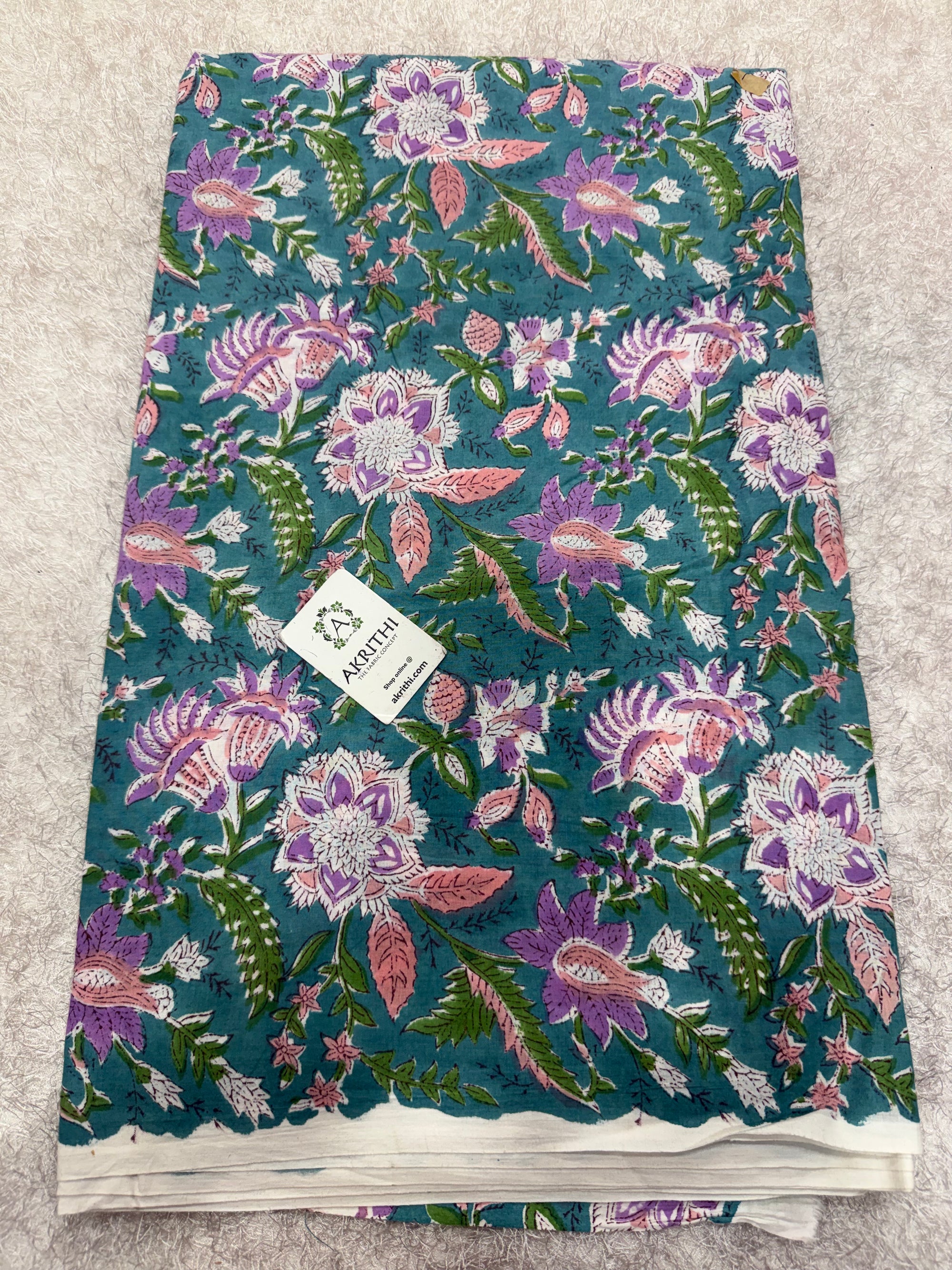 Hand block pure cotton fabric