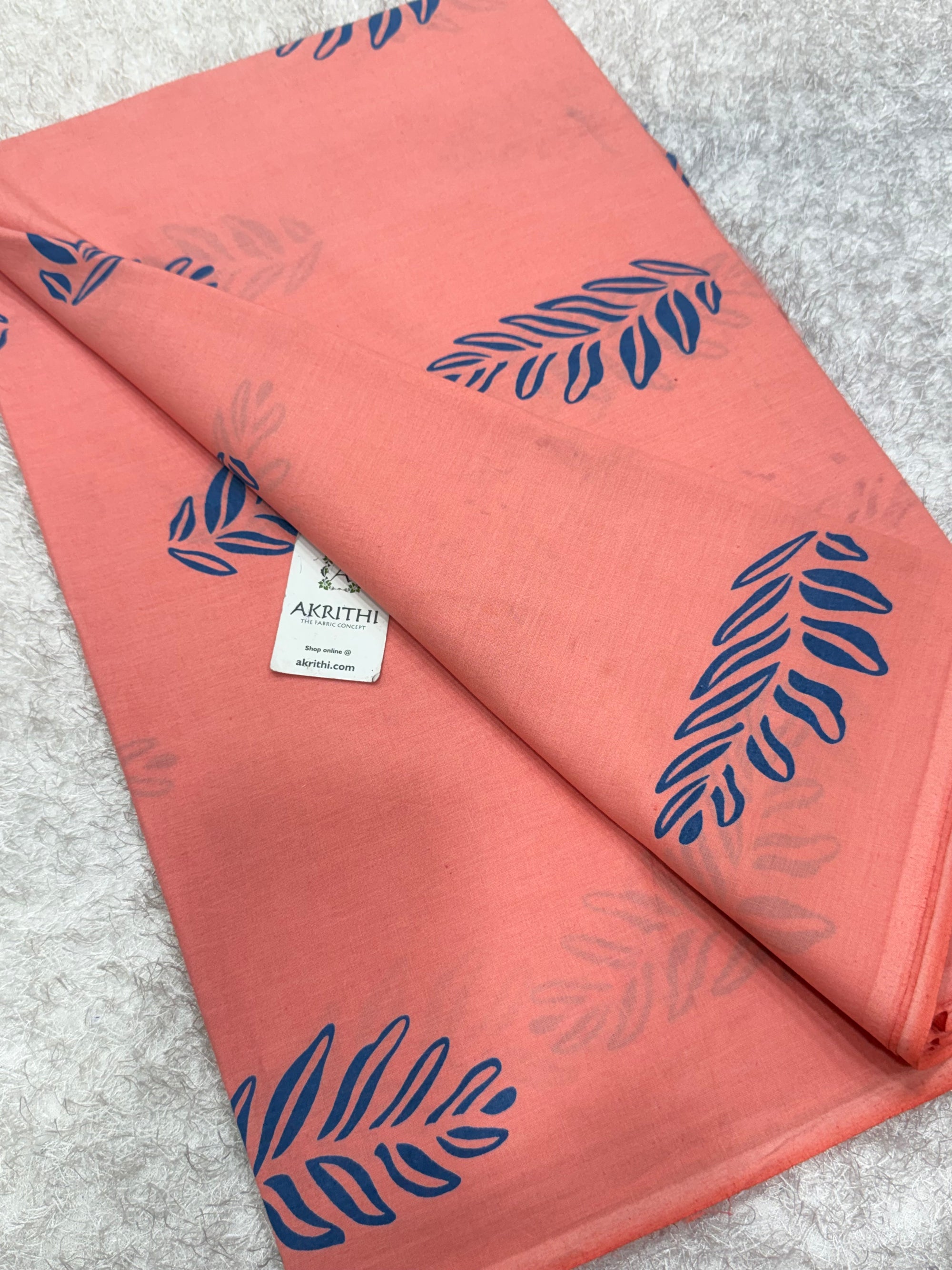 Hand block pure cotton fabric
