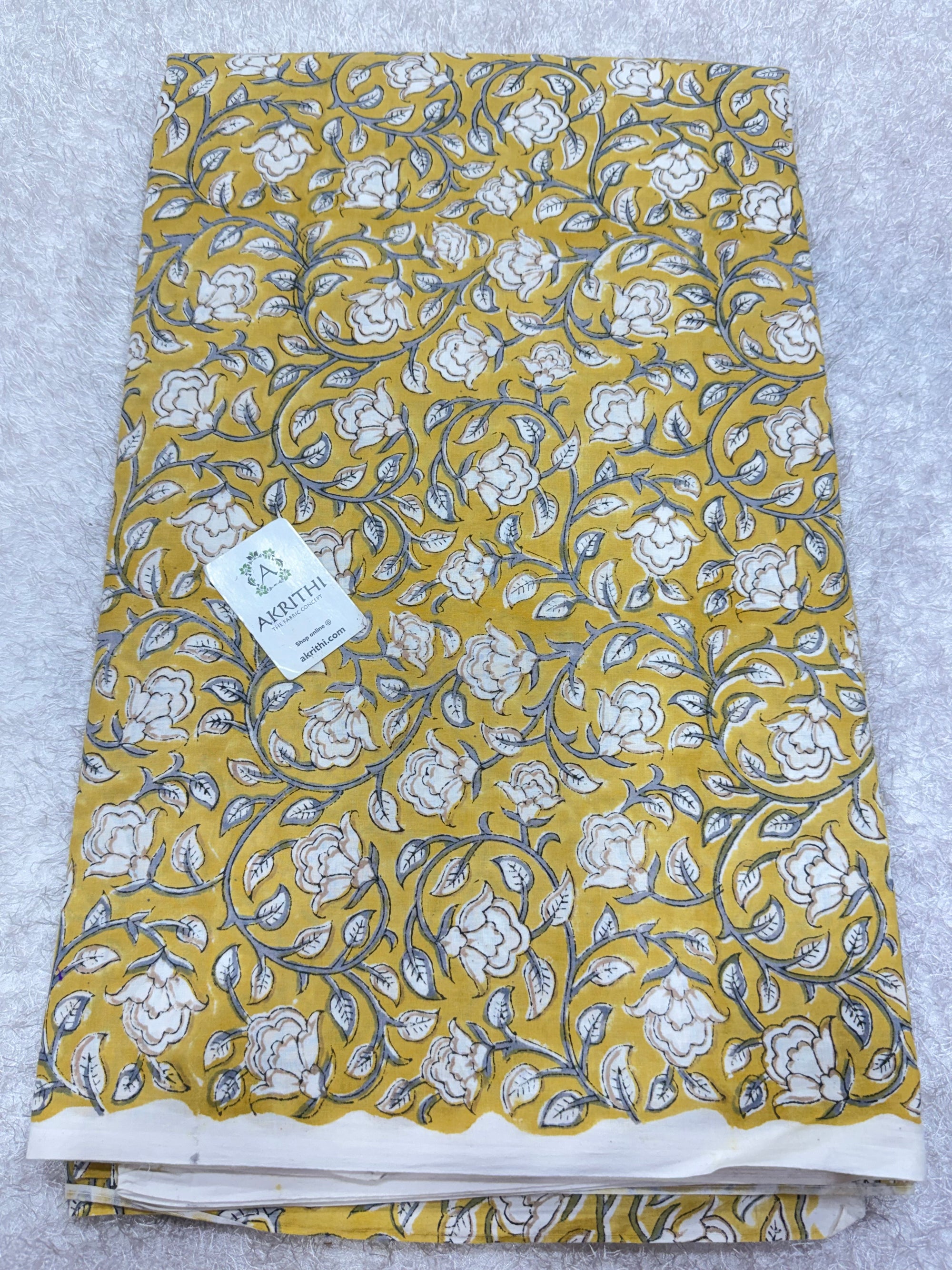 Hand block pure cotton fabric