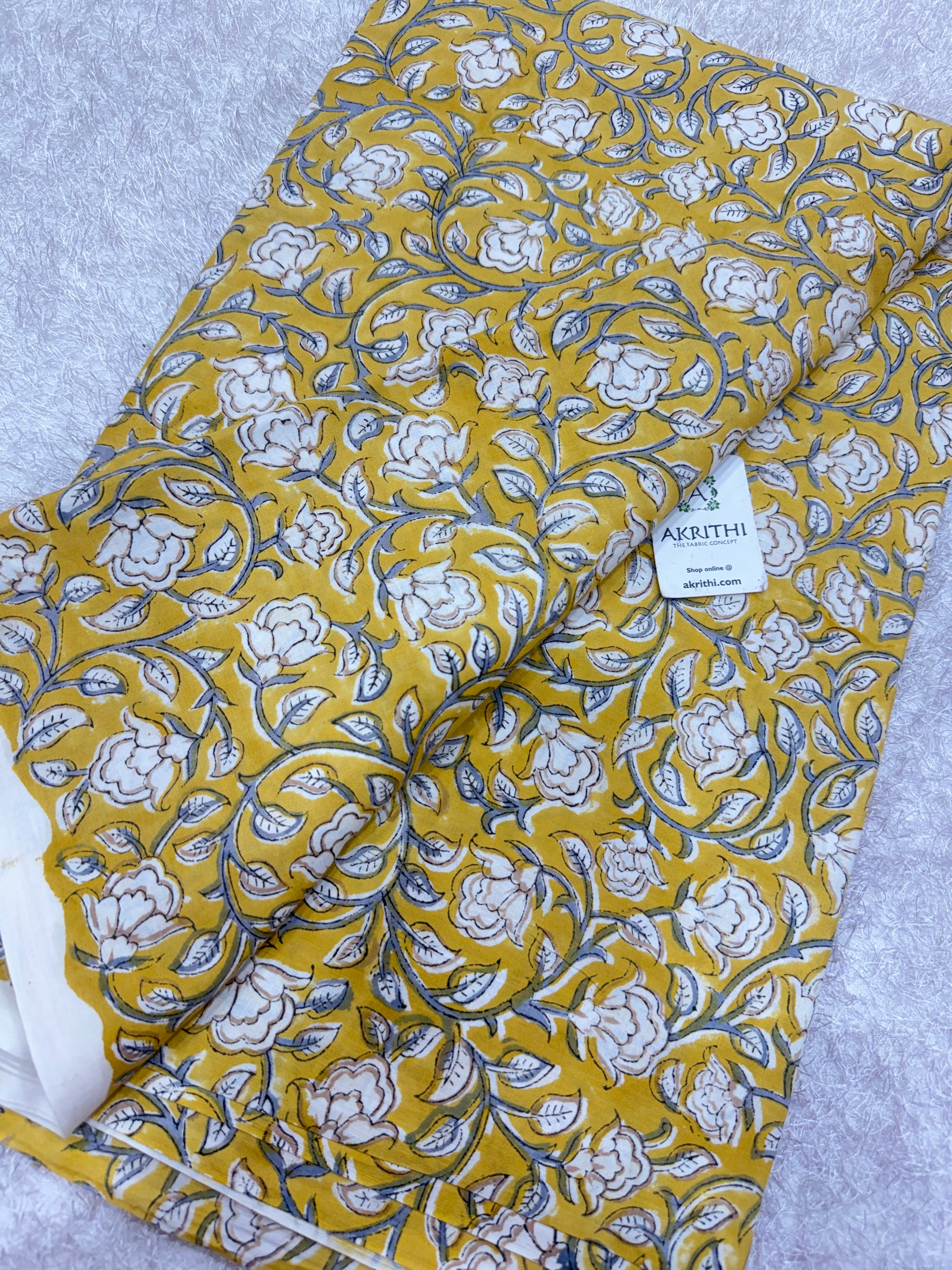 Hand block pure cotton fabric