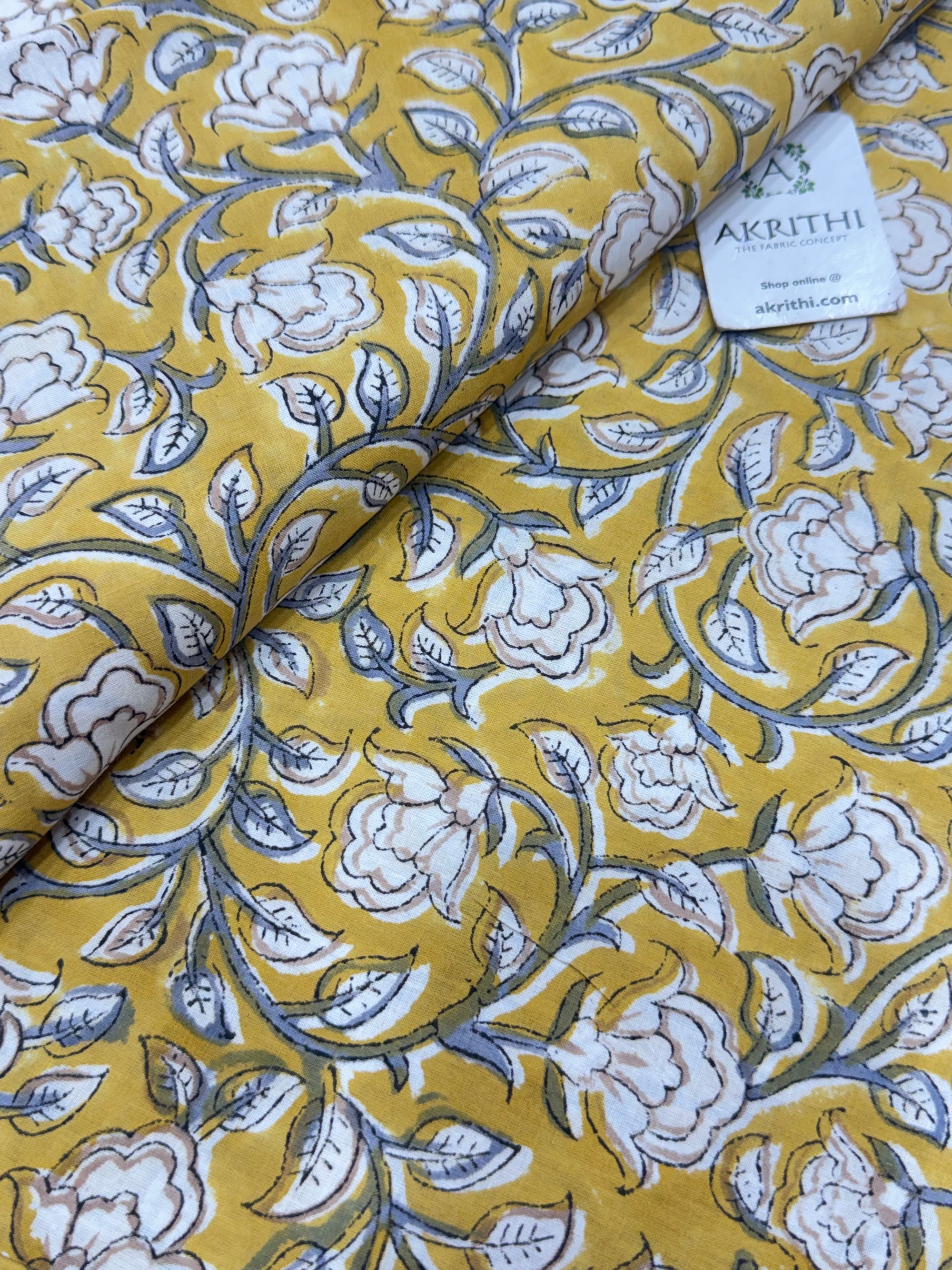 Hand block pure cotton fabric
