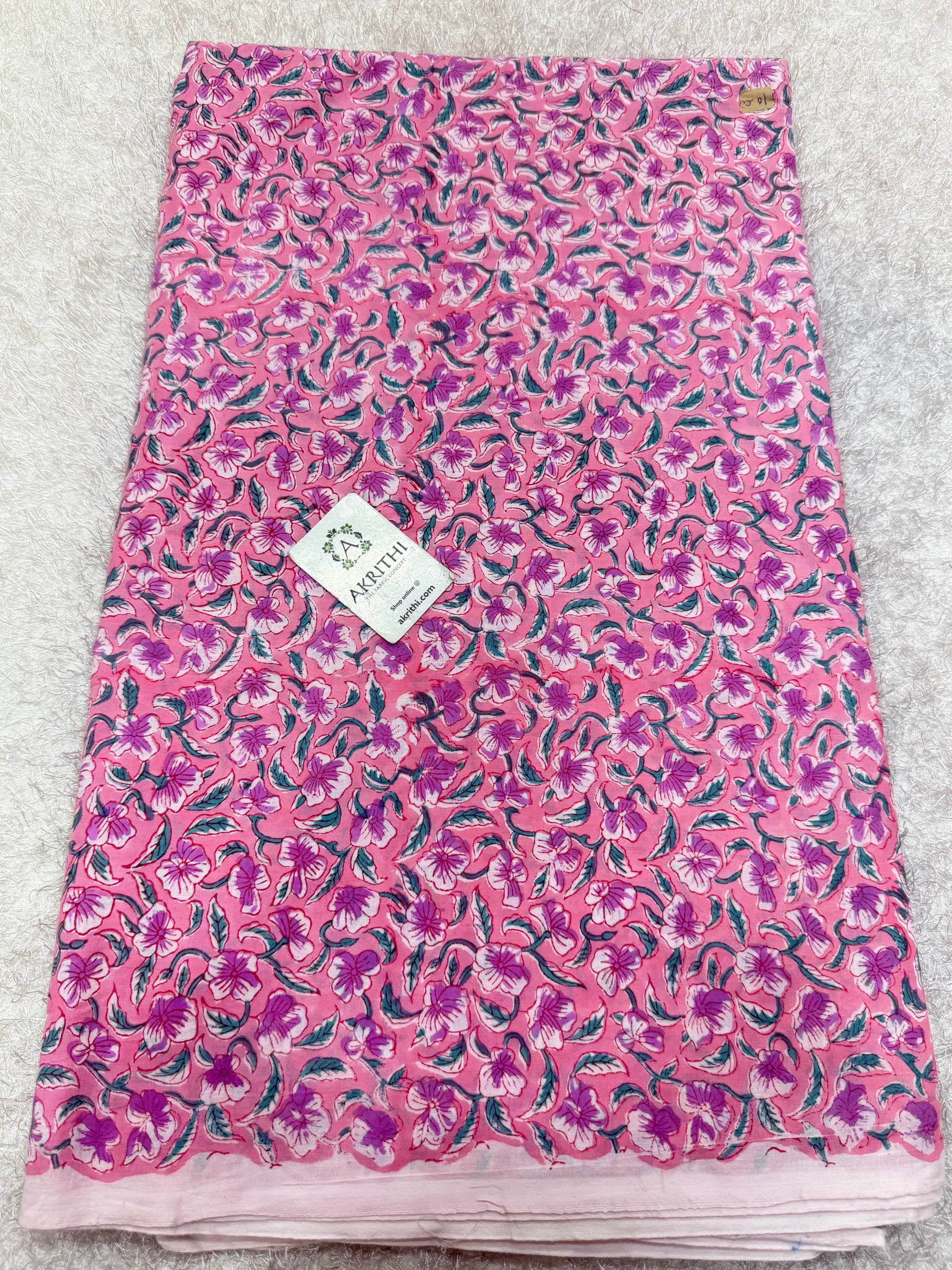Hand block pure cotton fabric