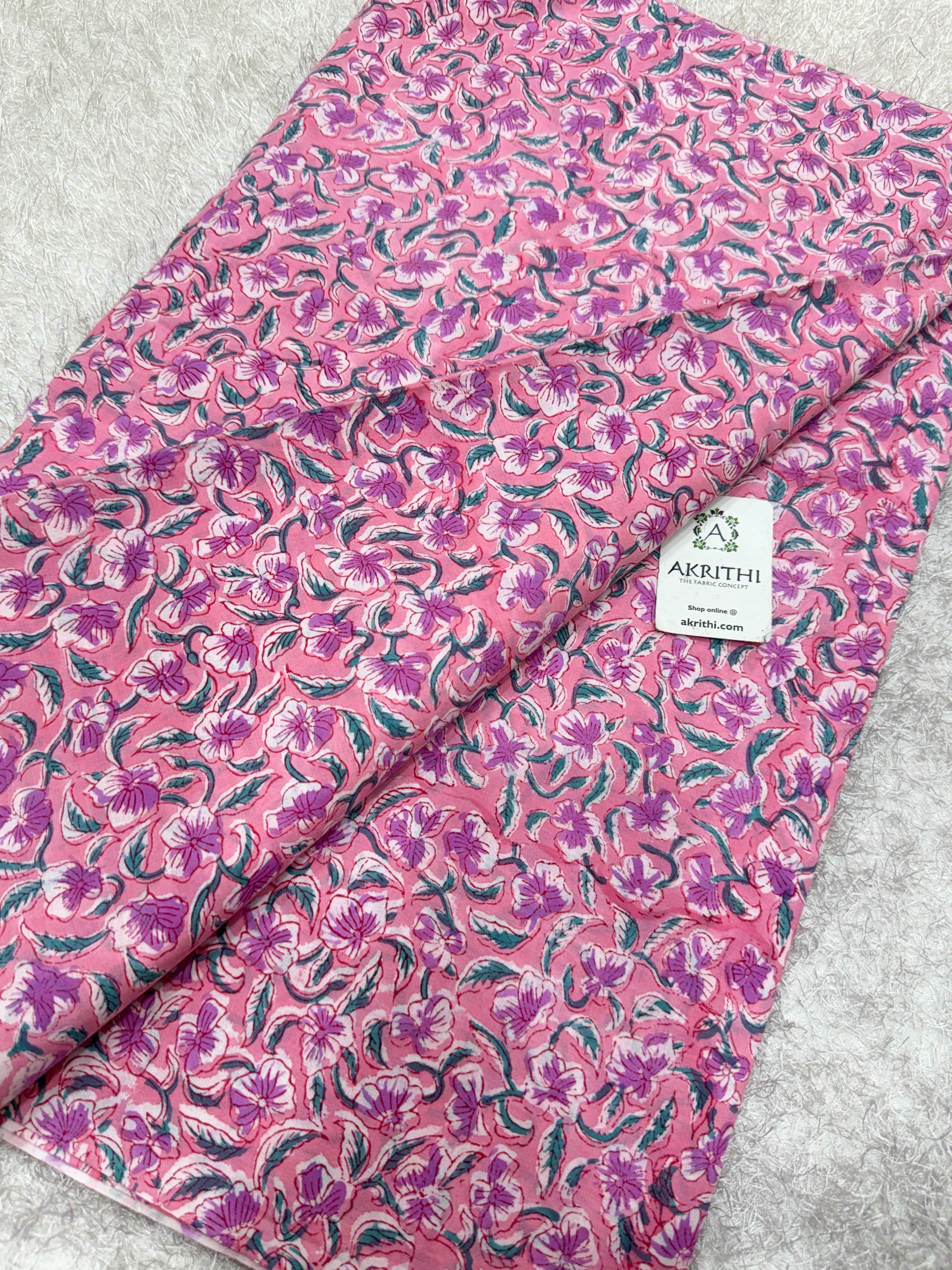 Hand block pure cotton fabric