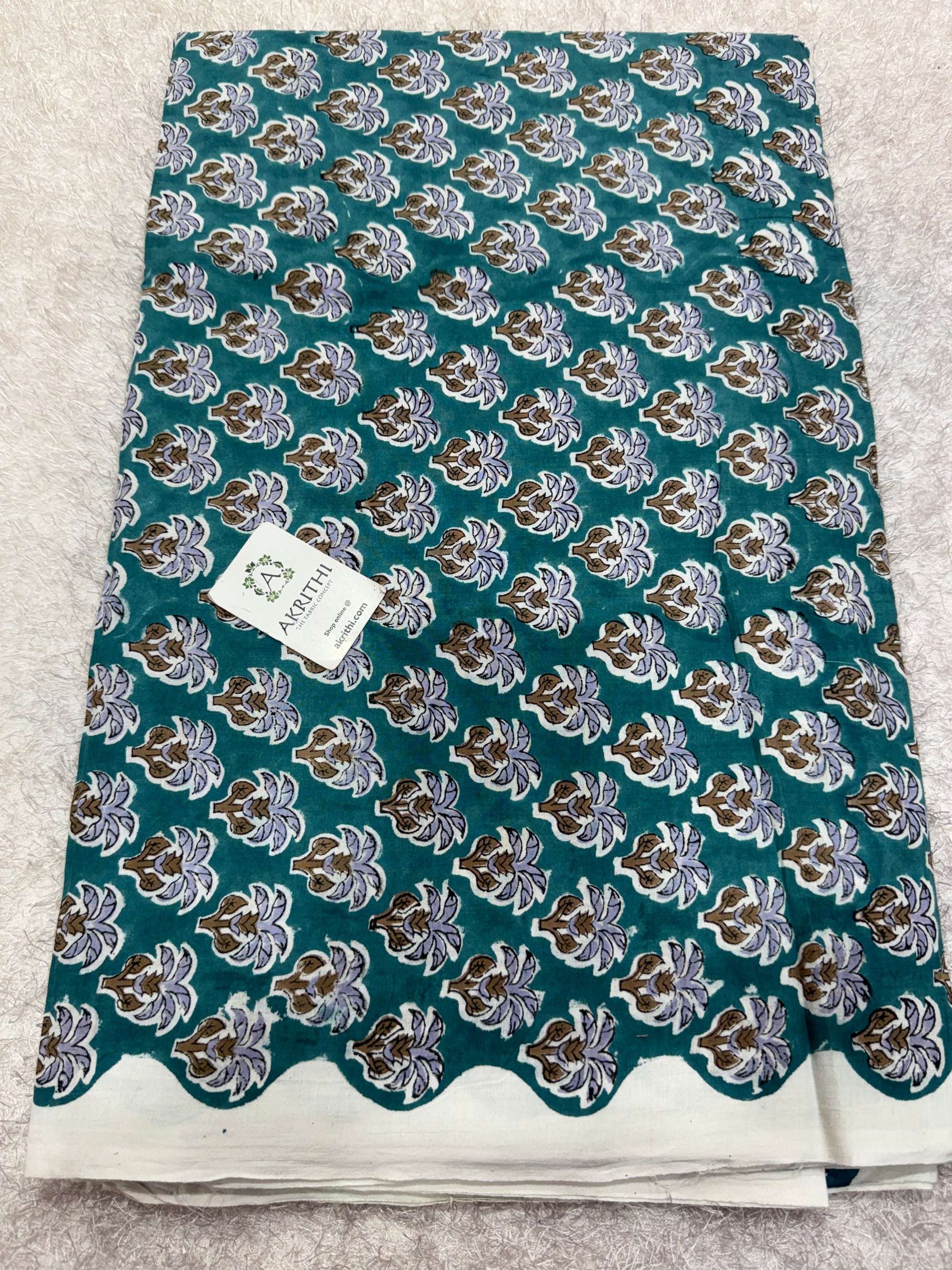 Hand block pure cotton fabric