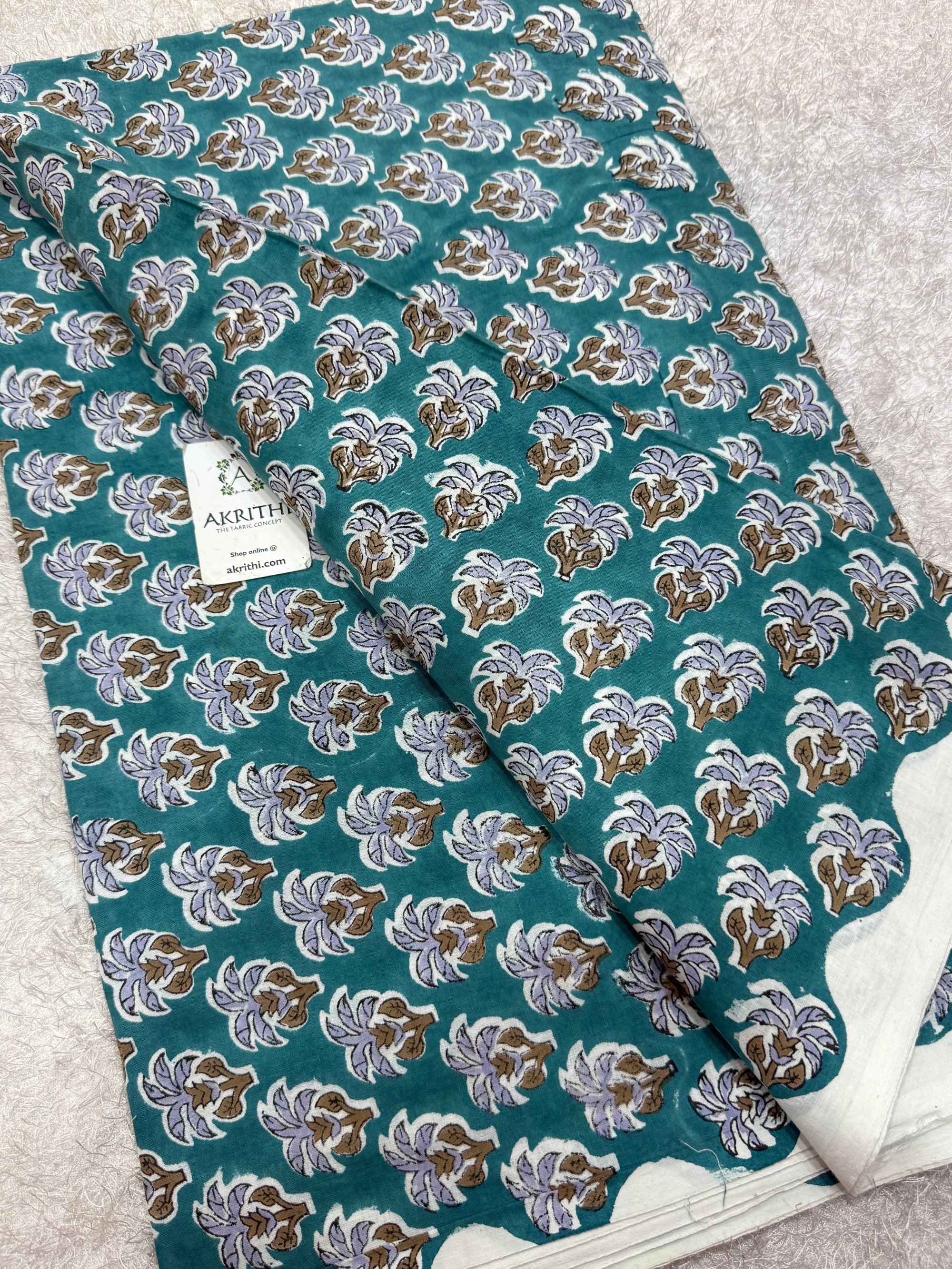 Hand block pure cotton fabric