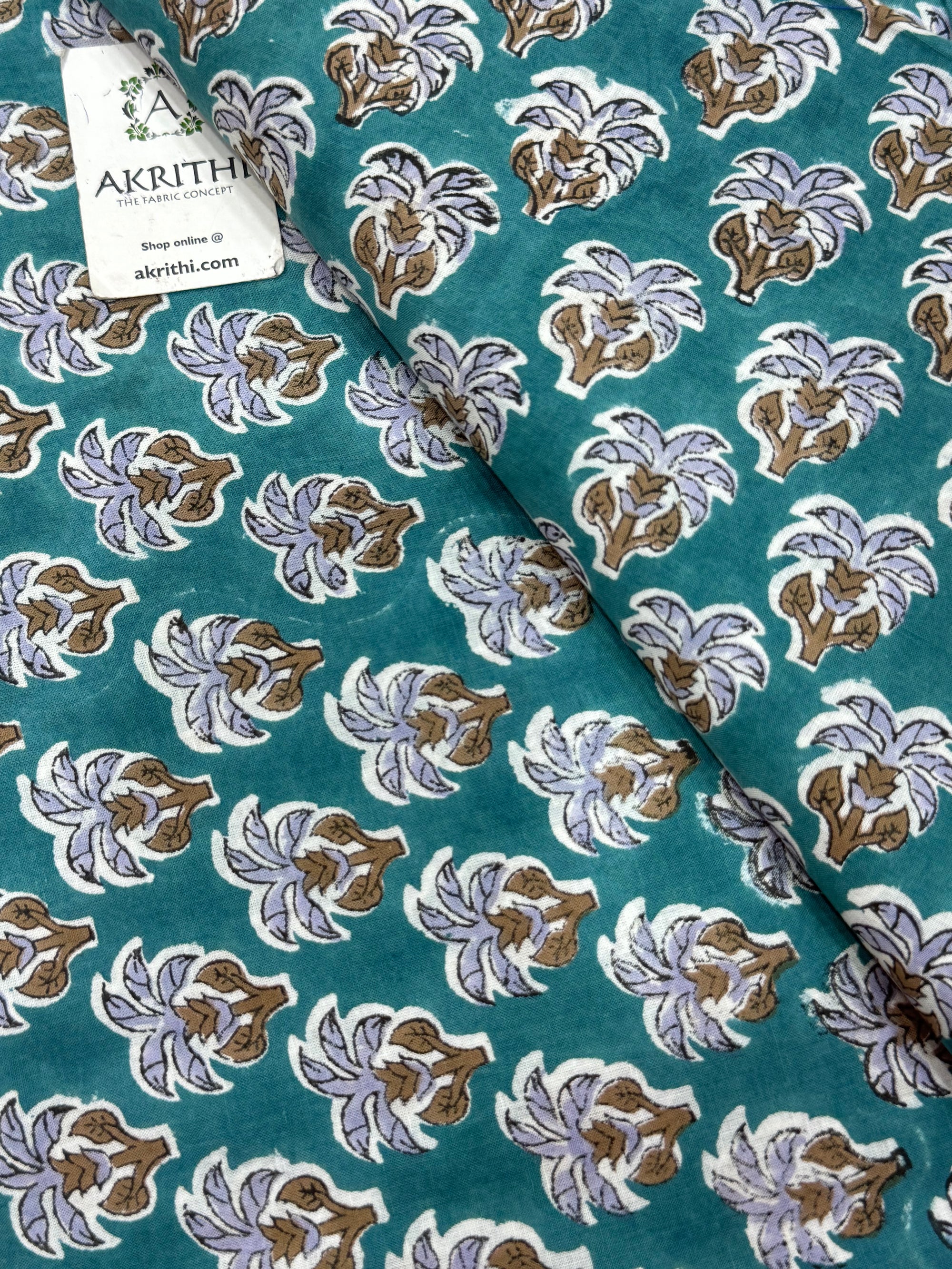 Hand block pure cotton fabric